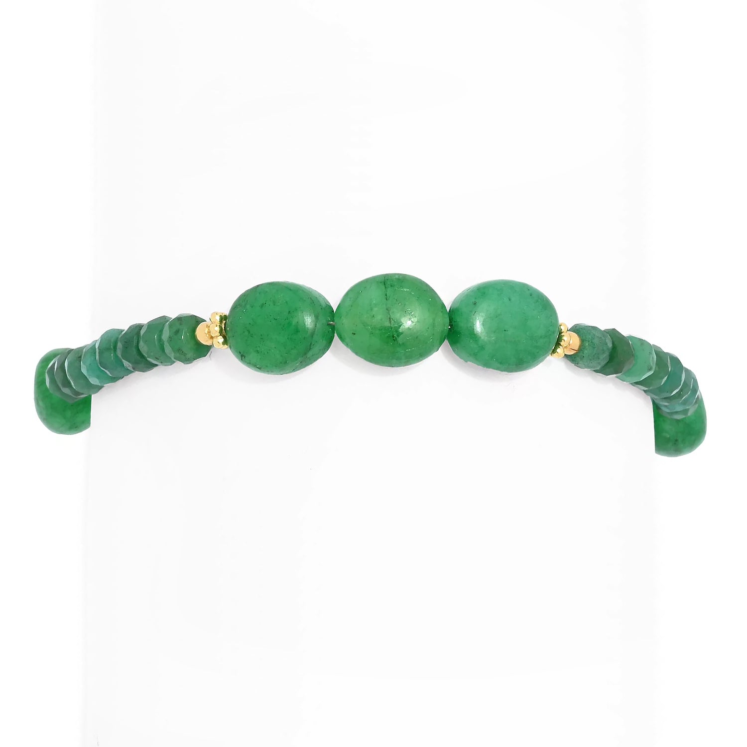 Gems en Vogue Tumbled Emerald Beaded Bracelet