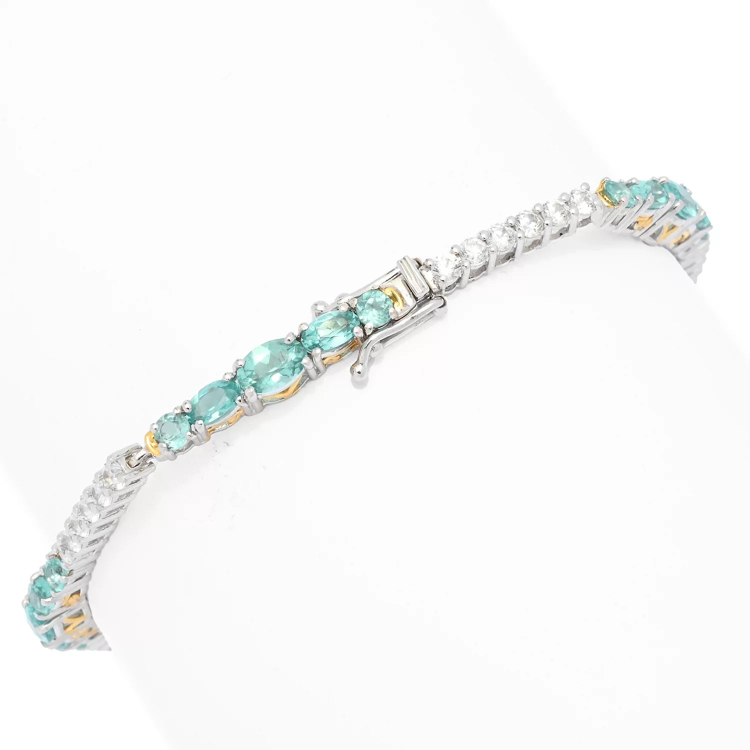 Gems en Vogue 9.05ctw Dauphin Apatite & White Zircon Tennis Bracelet