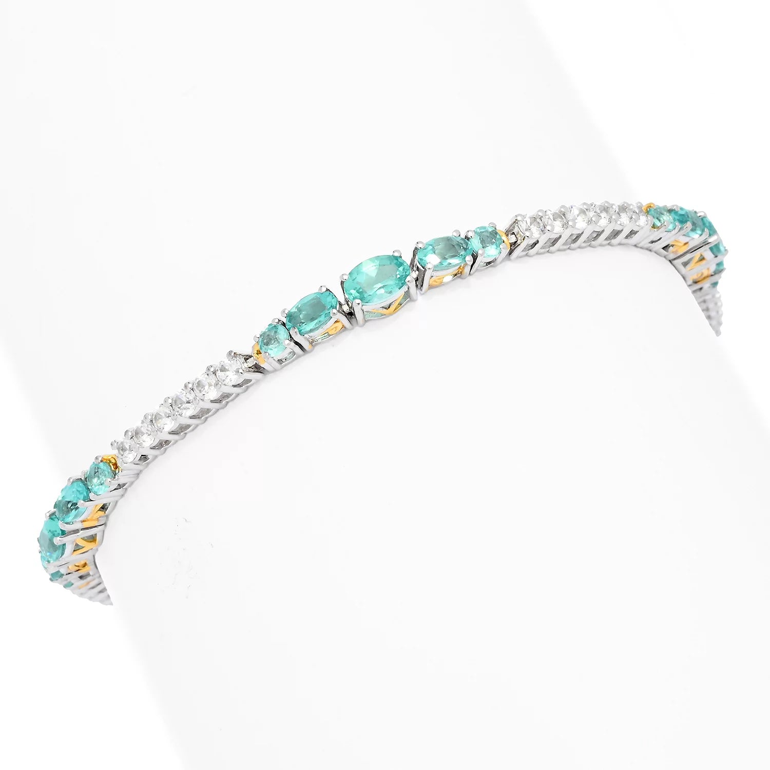 Gems en Vogue 9.05ctw Dauphin Apatite & White Zircon Tennis Bracelet