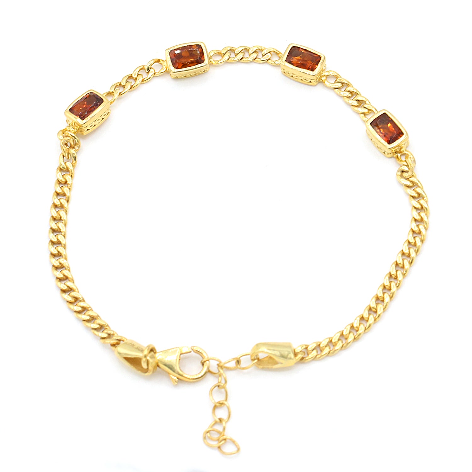 Hall of Jewels 2.00ctw Madeira Citrine Curb Chain Bracelet