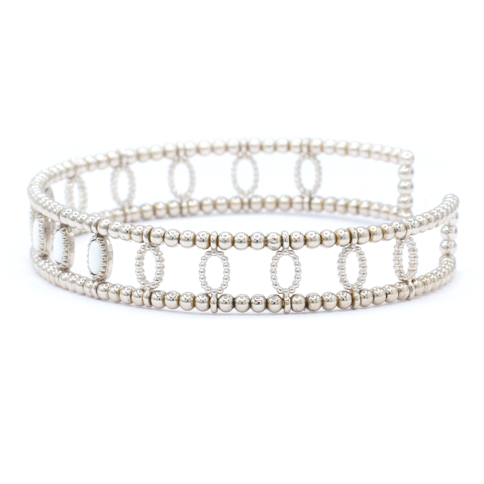 Hall of Jewels White Coral Cuff Bangle Bracelet