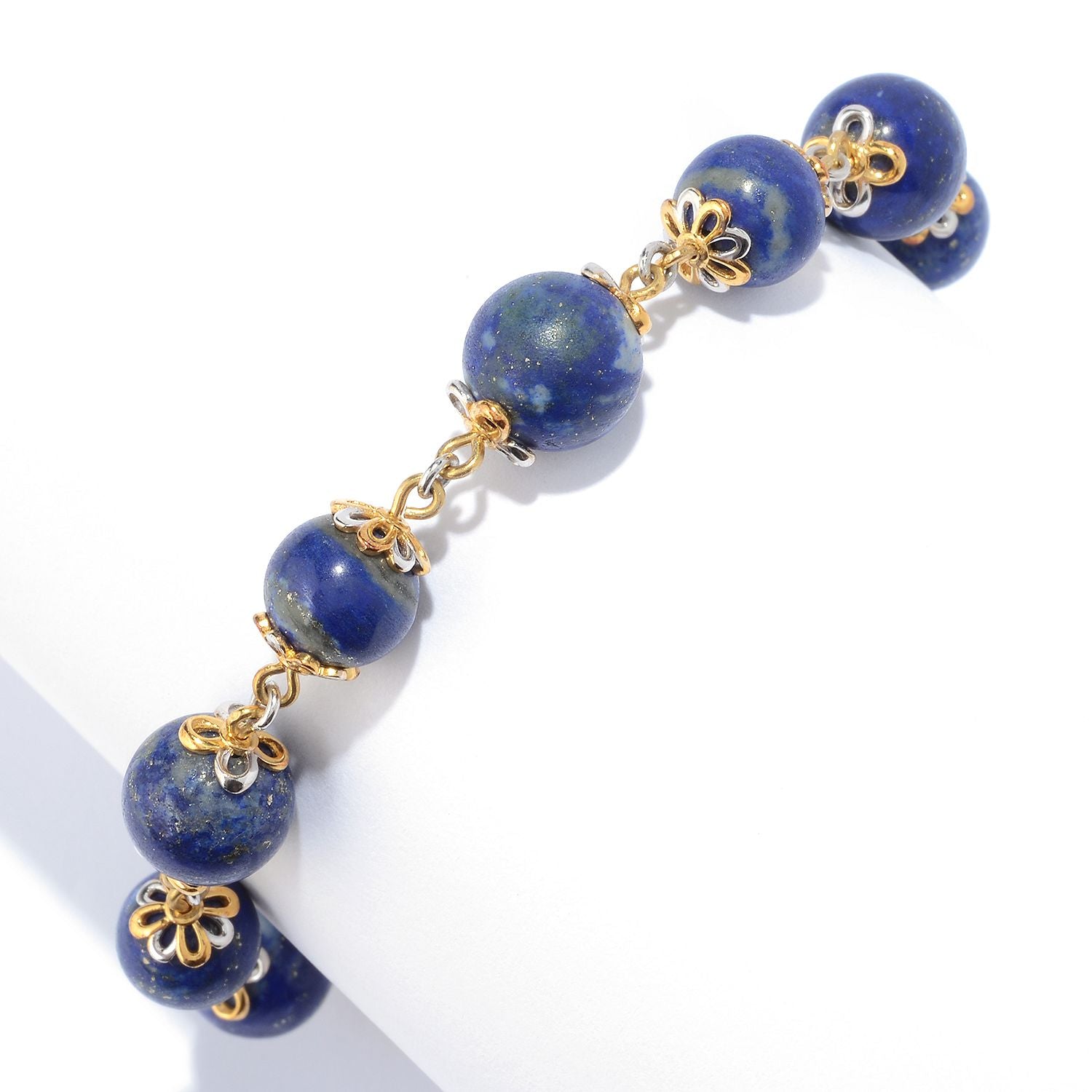 Bracelet tennis en Lapis lazuli et argent palladié 24 carats Gems en Vogue