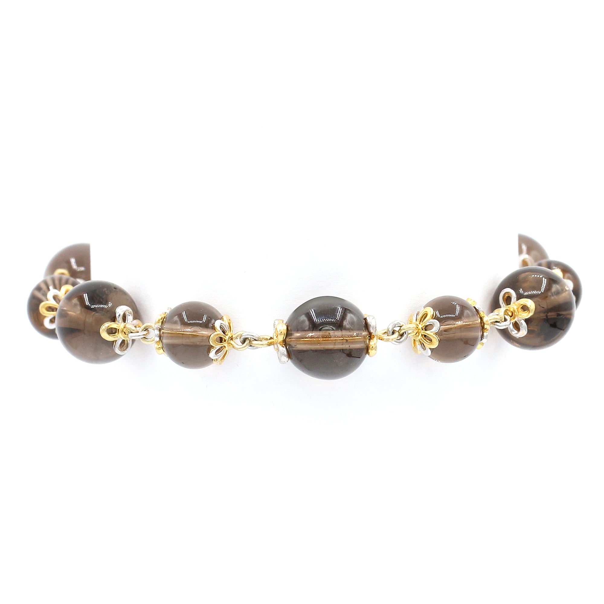 Gems en Vogue 24K Palladium Silver Smoky Quartz Bead Bracelet