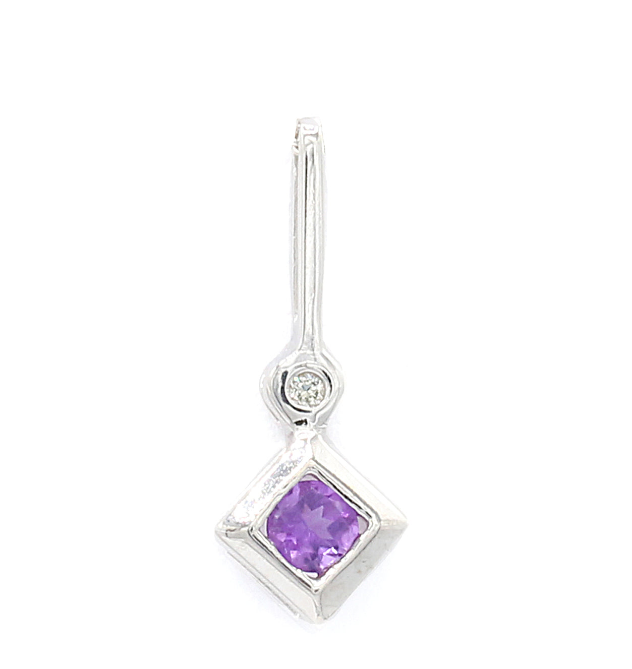Golden Jewel 10K White Gold Choice of Gemstone & Diamond Pendant CHAIN NOT INCLUDED