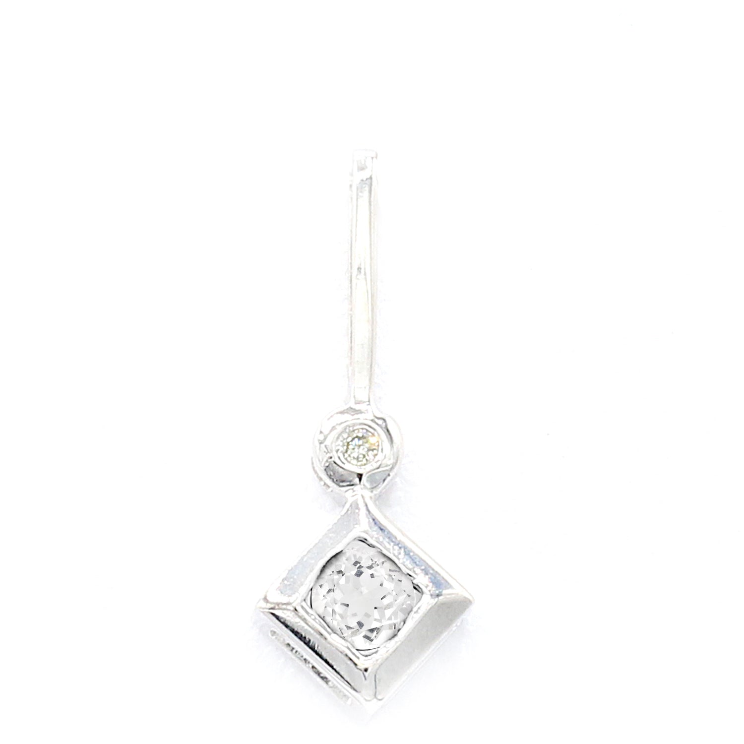 Golden Jewel 10K White Gold Choice of Gemstone & Diamond Pendant CHAIN NOT INCLUDED