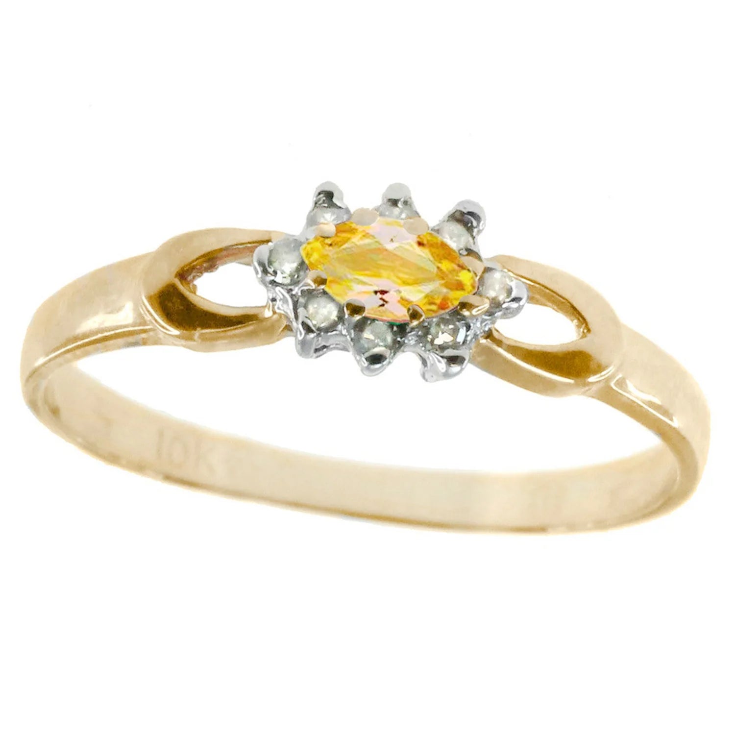 Golden Jewel Gemstones 10K Yellow Gold Choice of Gemstones Band Ring