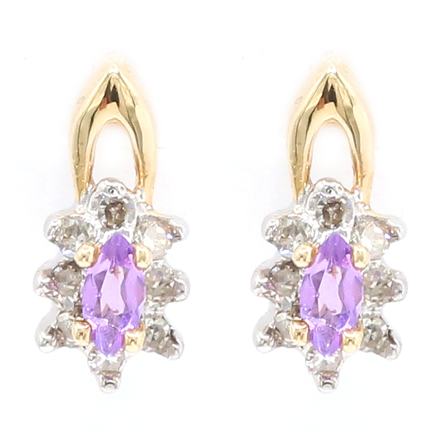 Golden Jewel 10K Yellow Gold Choice of Birthstone & Diamond Stud Earrings
