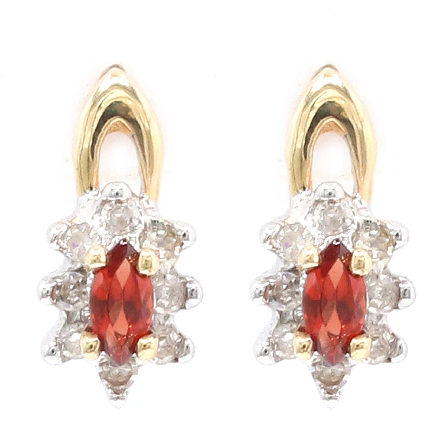 Golden Jewel 10K Yellow Gold Choice of Birthstone & Diamond Stud Earrings
