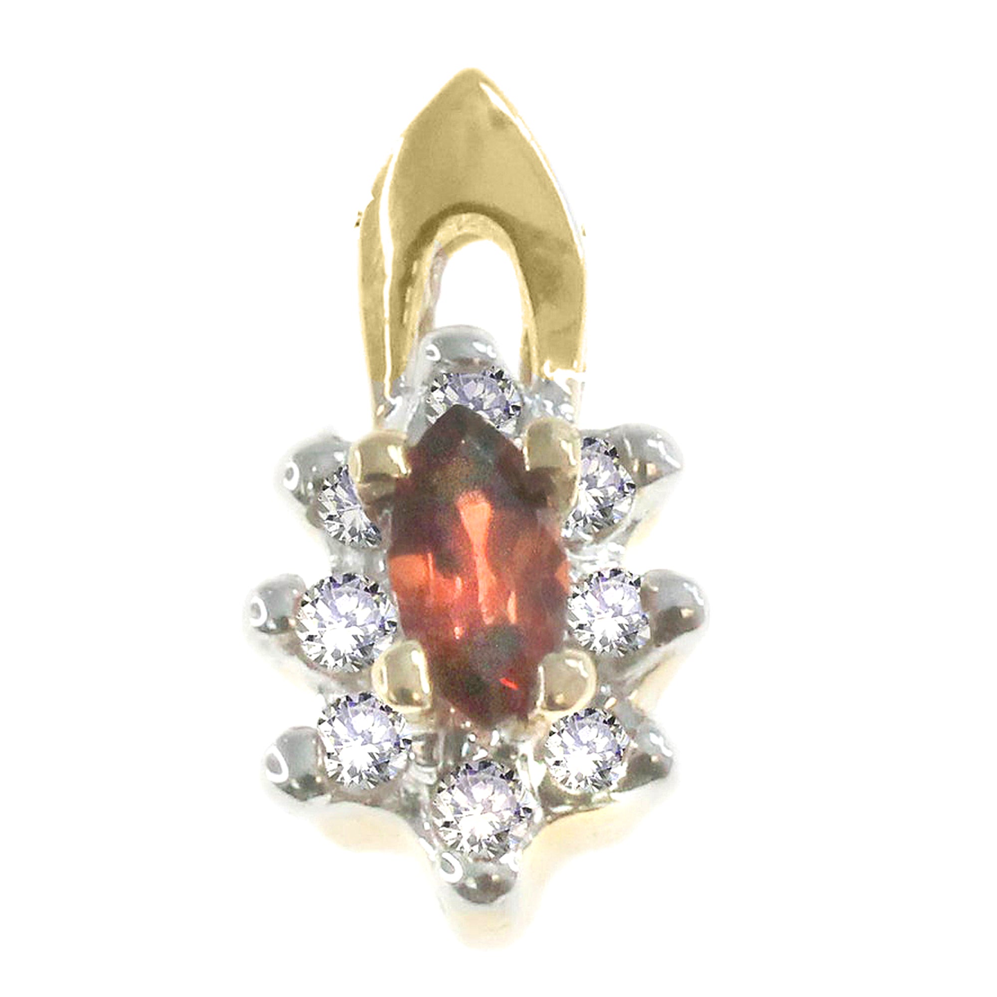 Golden Jewel 10K Yellow Gold Choice of Birthstone & Diamond Pendant (CHAIN NOT INCLUDED)