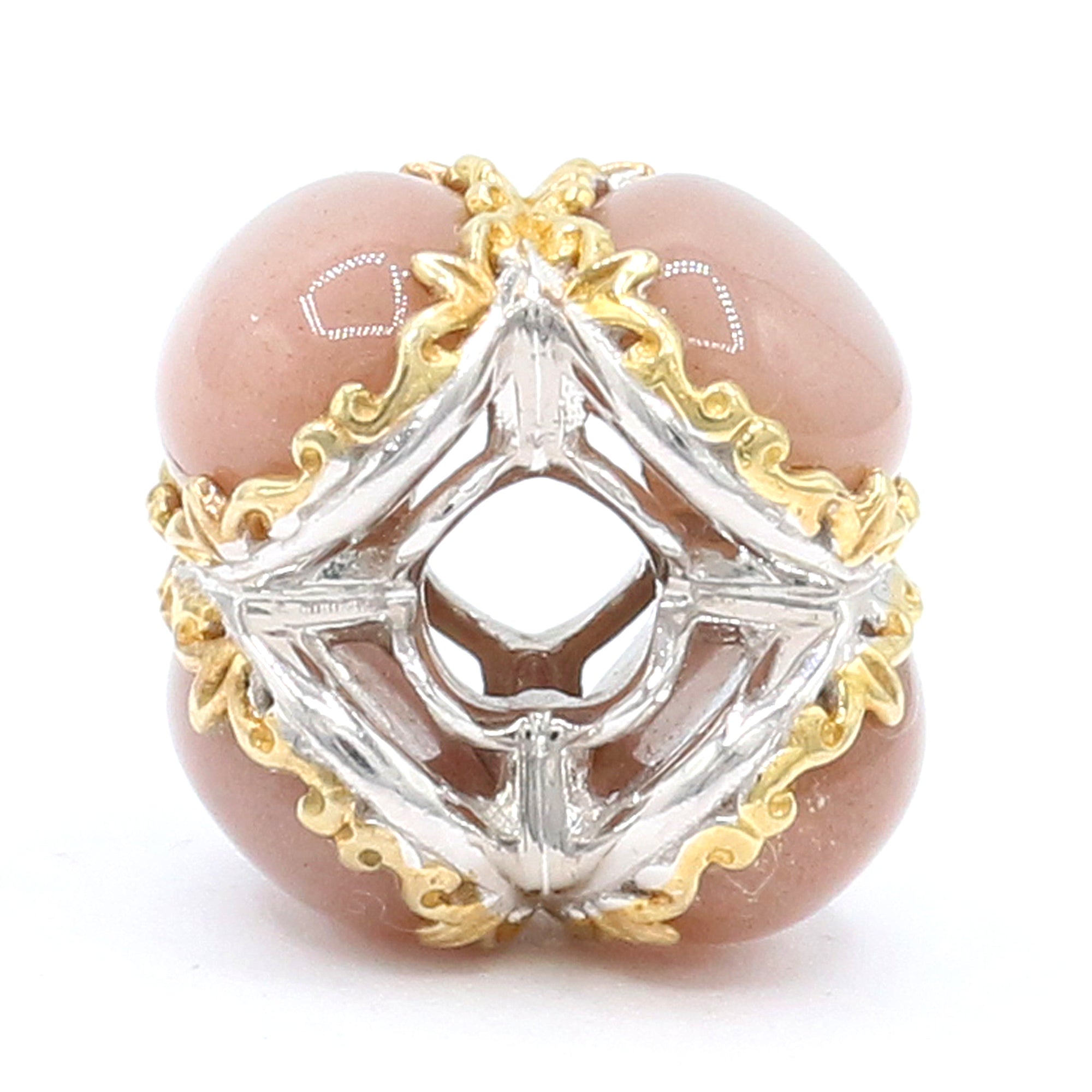 Gems en Vogue 24K Palladium Silver Peach Moonstone Charm