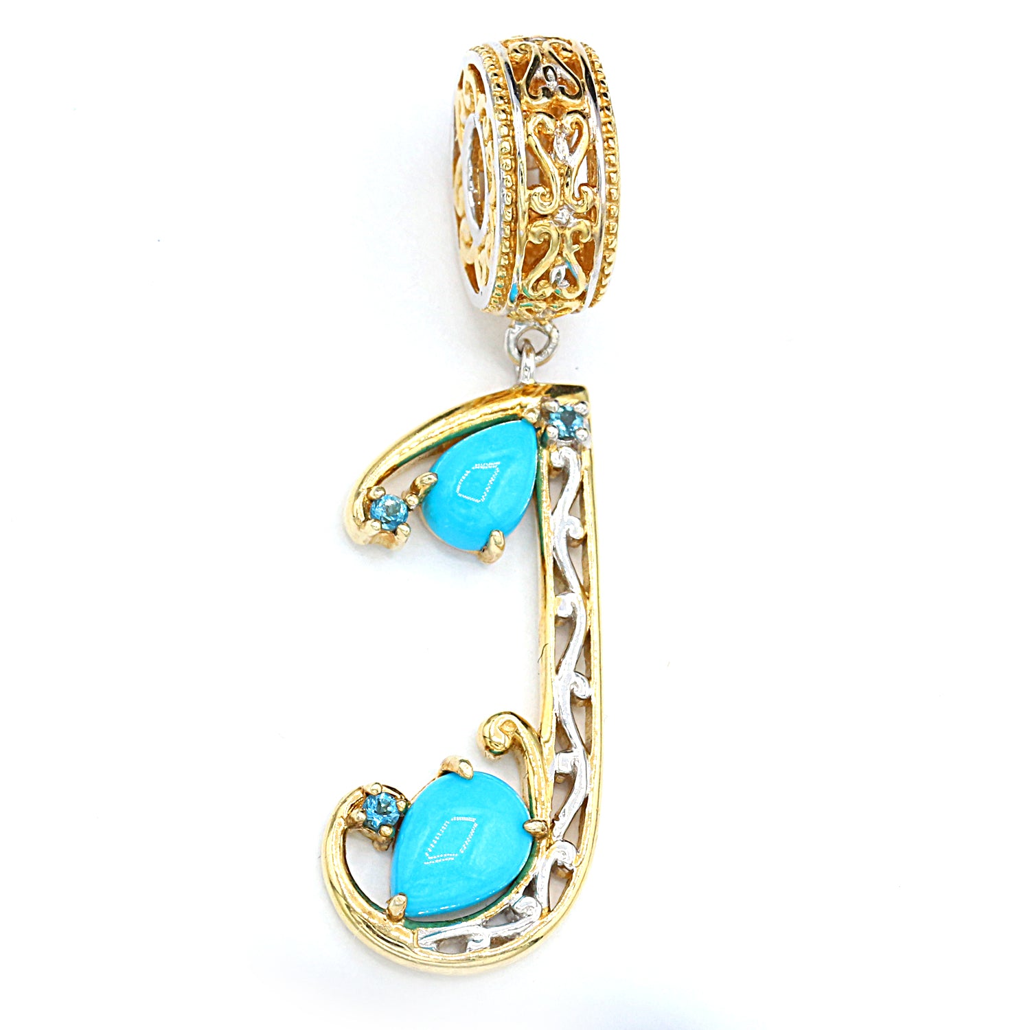 Gems en Vogue Sleeping Beauty Turquoise Initial Drop Charm