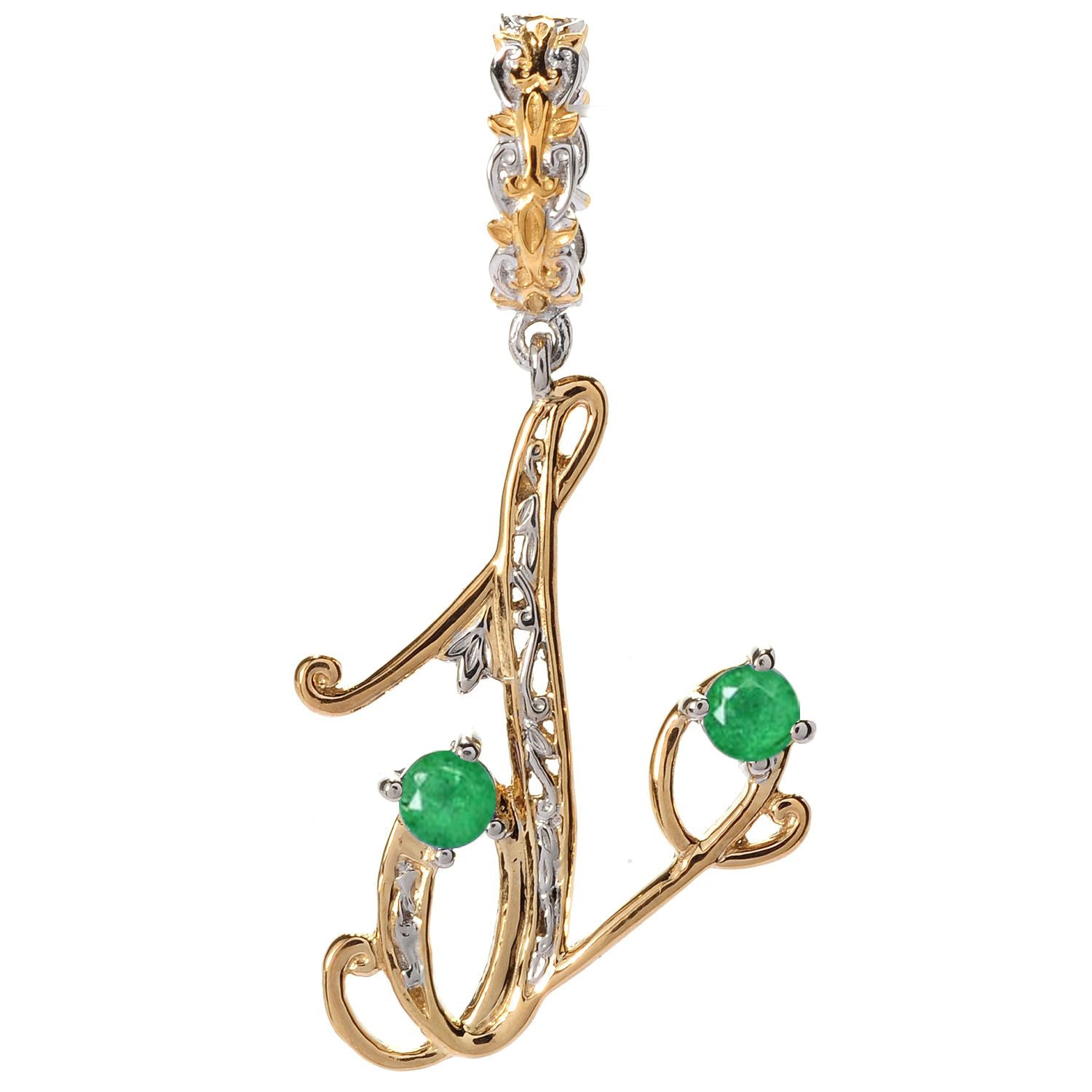 Gems en Vogue Emerald Initial Drop Charm (Tanzanite is sold out)