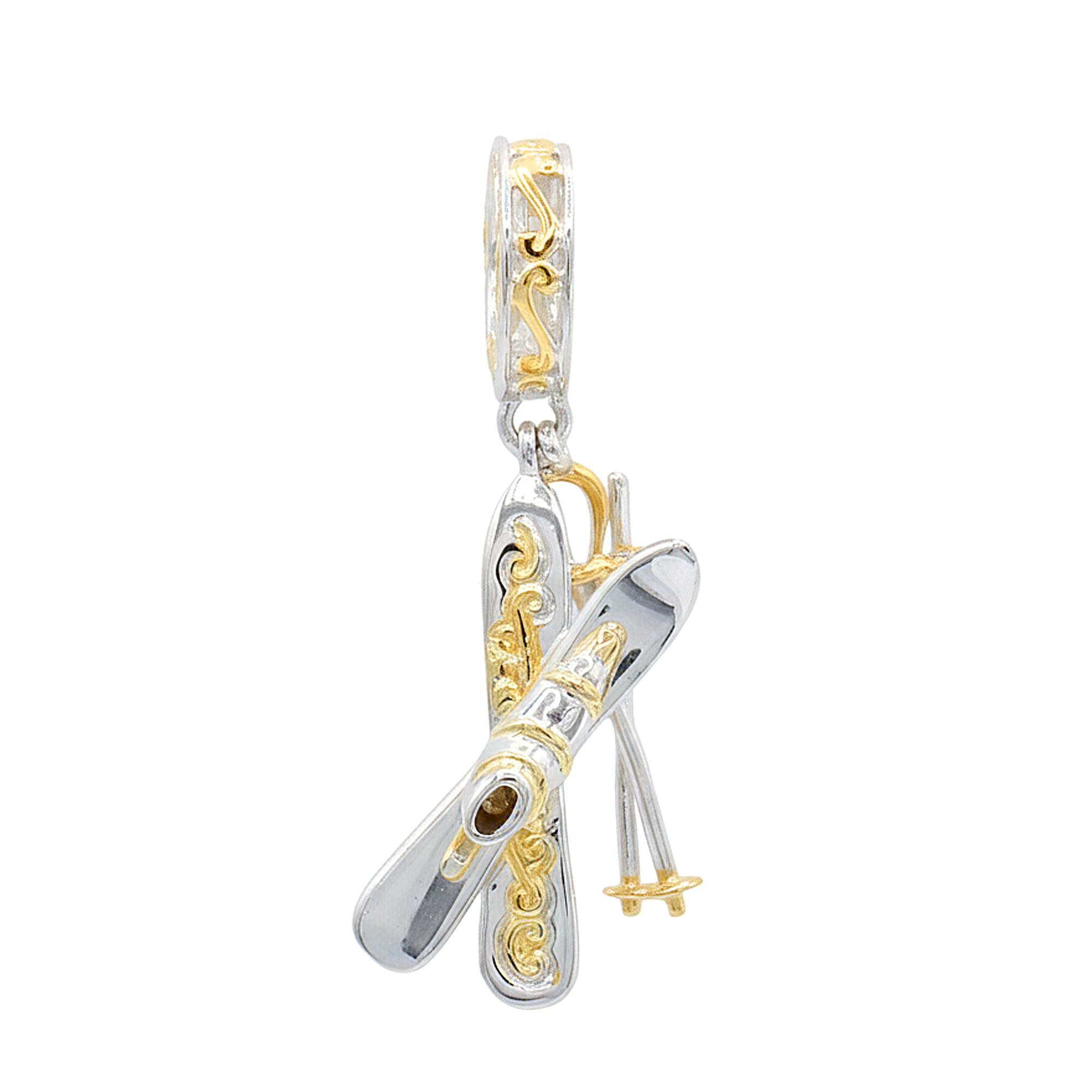 Gems en Vogue Breloque pendante croix en tanzanite 0,48 ct en argent et palladium 24 carats