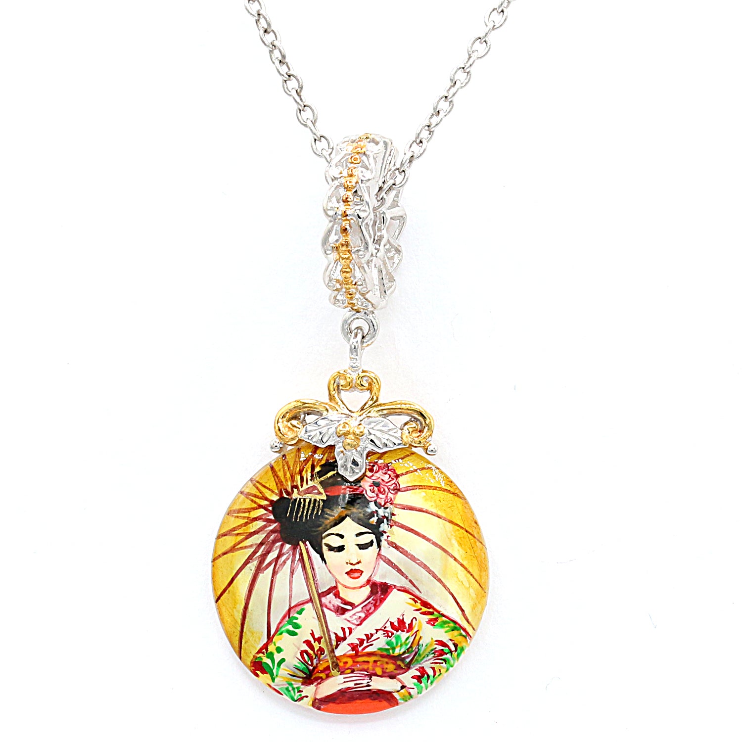 Gems en Vogue Hand Painted Shell Christmas Charm/Pendant