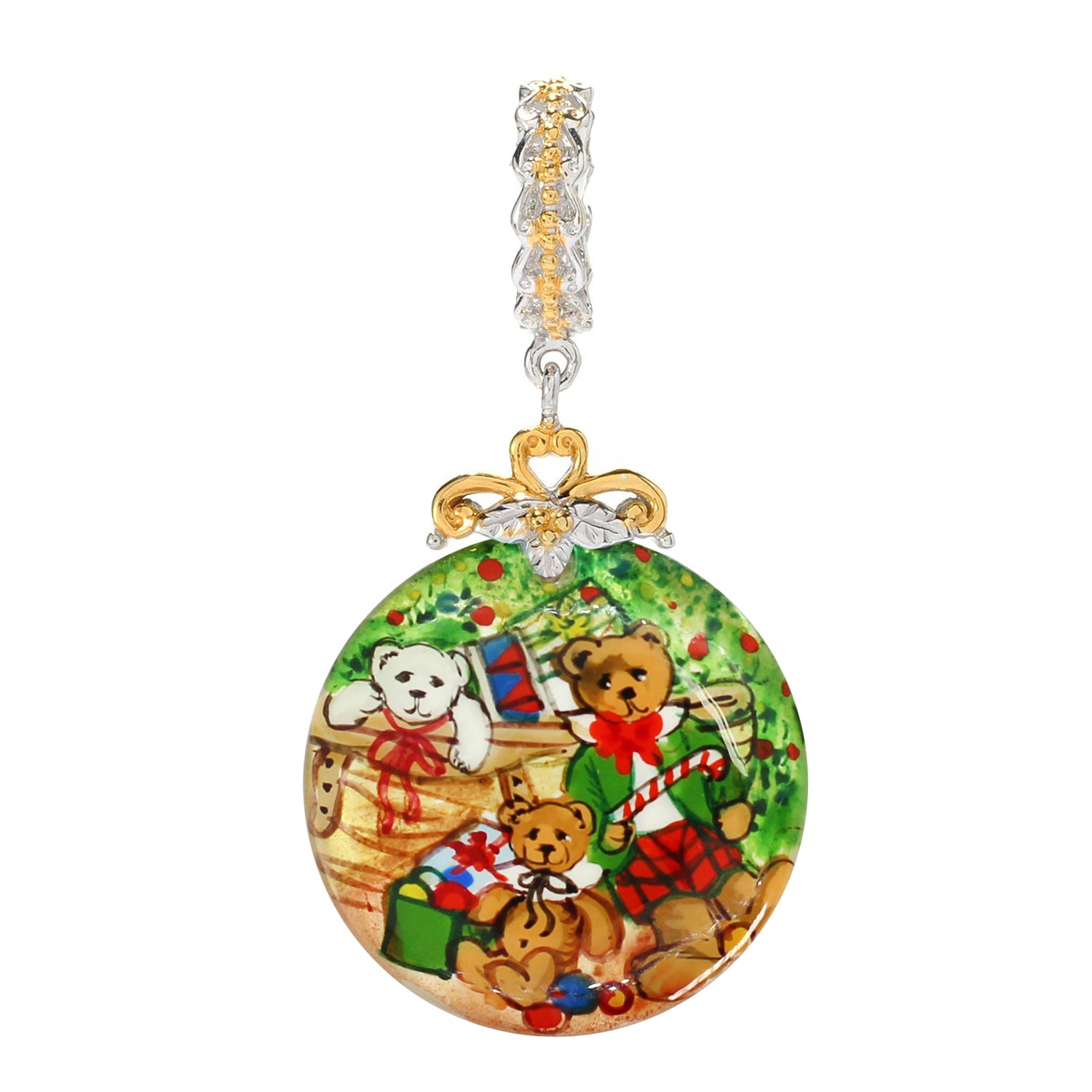 Gems en Vogue Hand Painted Shell Christmas Charm/Pendant