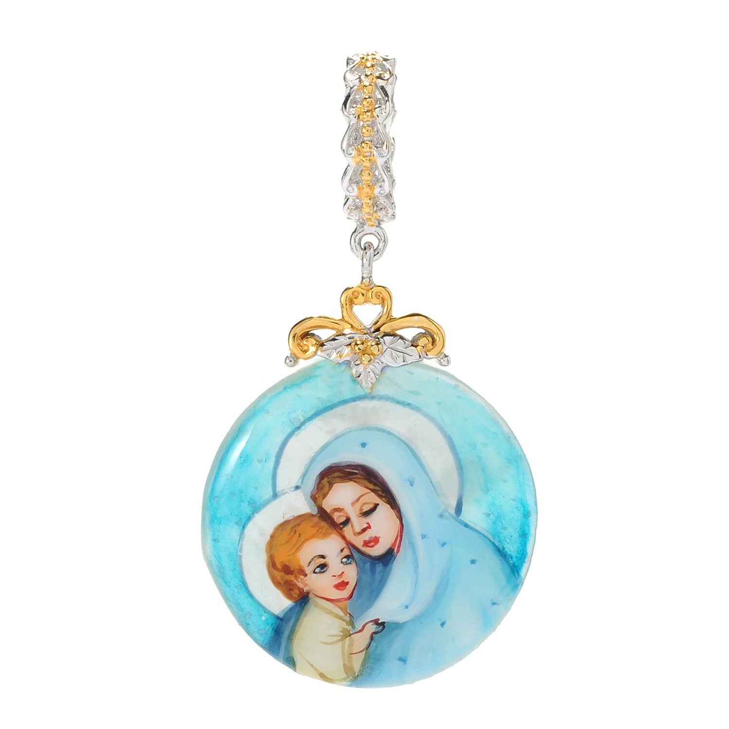 Gems en Vogue Hand Painted Shell Christmas Charm/Pendant