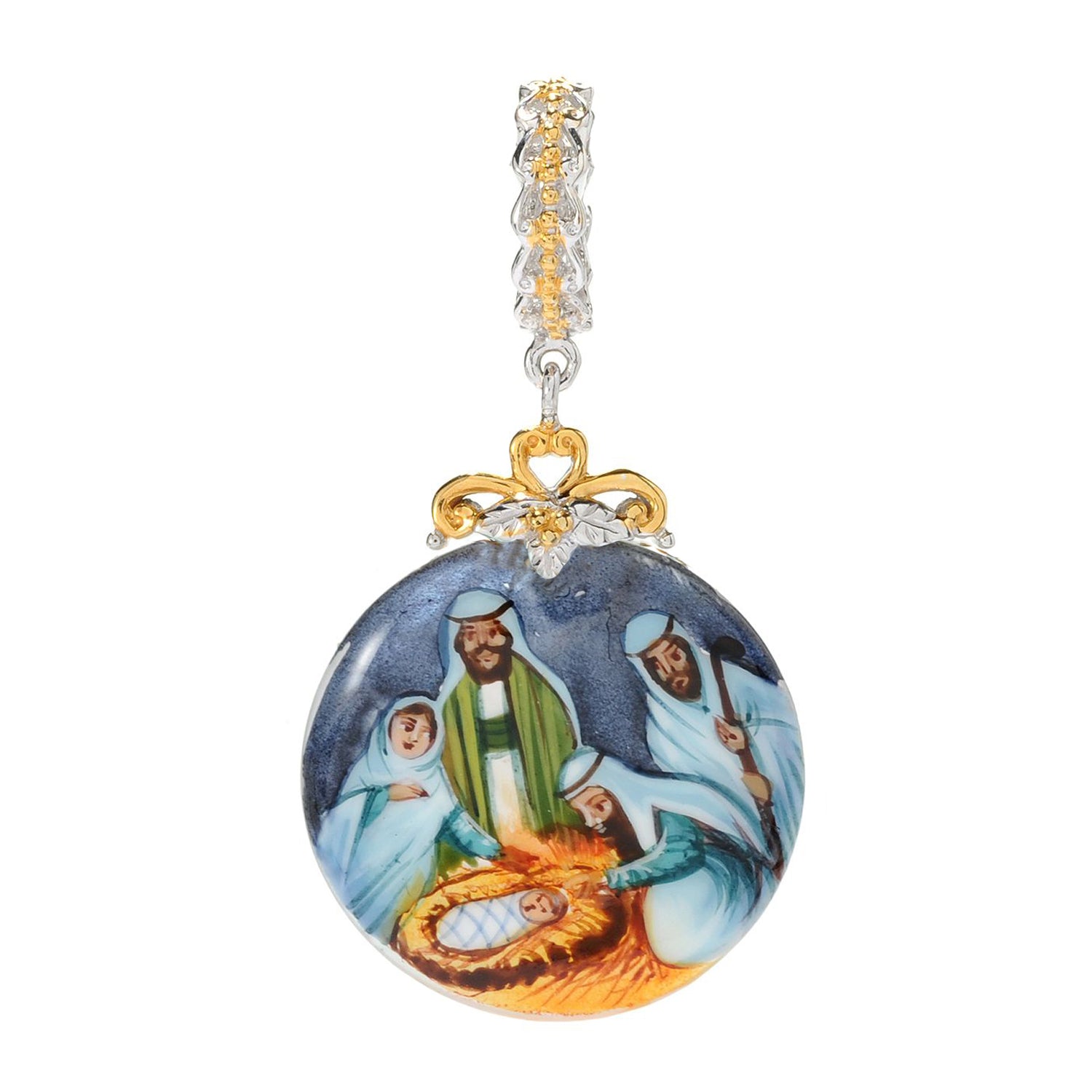 Gems en Vogue Hand Painted Shell Christmas Charm/Pendant