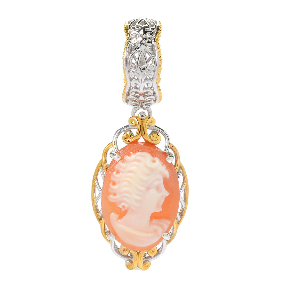 Gems en Vogue Pendentif Breloque Camée Coquillage de Tahiti