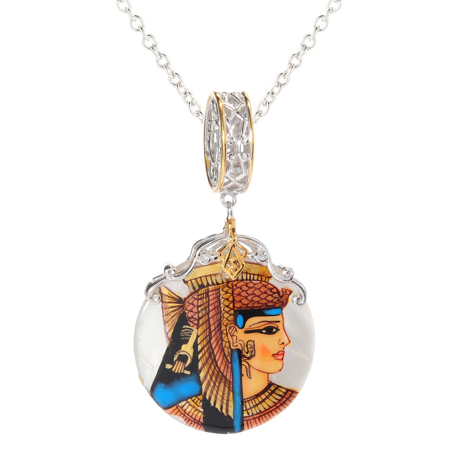 Gems en Vogue Painted Shell Christmas Pendant