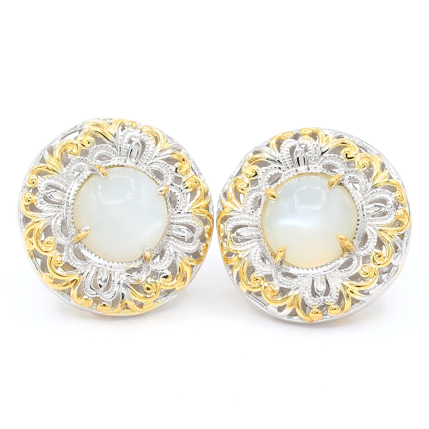 Gems en Vogue Choice of Color Moonstone Stud Earrings