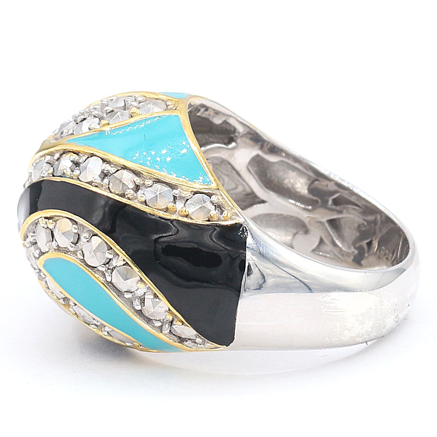 Gems en Vogue Marcasite & Enamel Ring