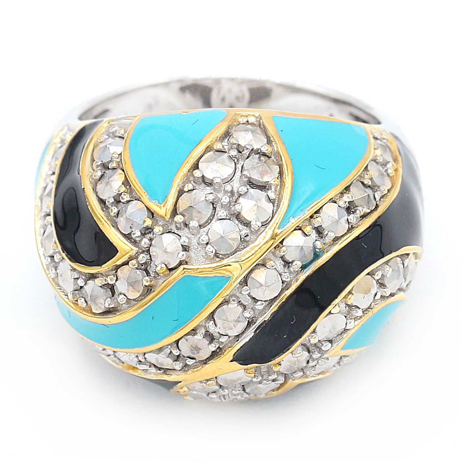 Gems en Vogue Marcasite & Enamel Ring