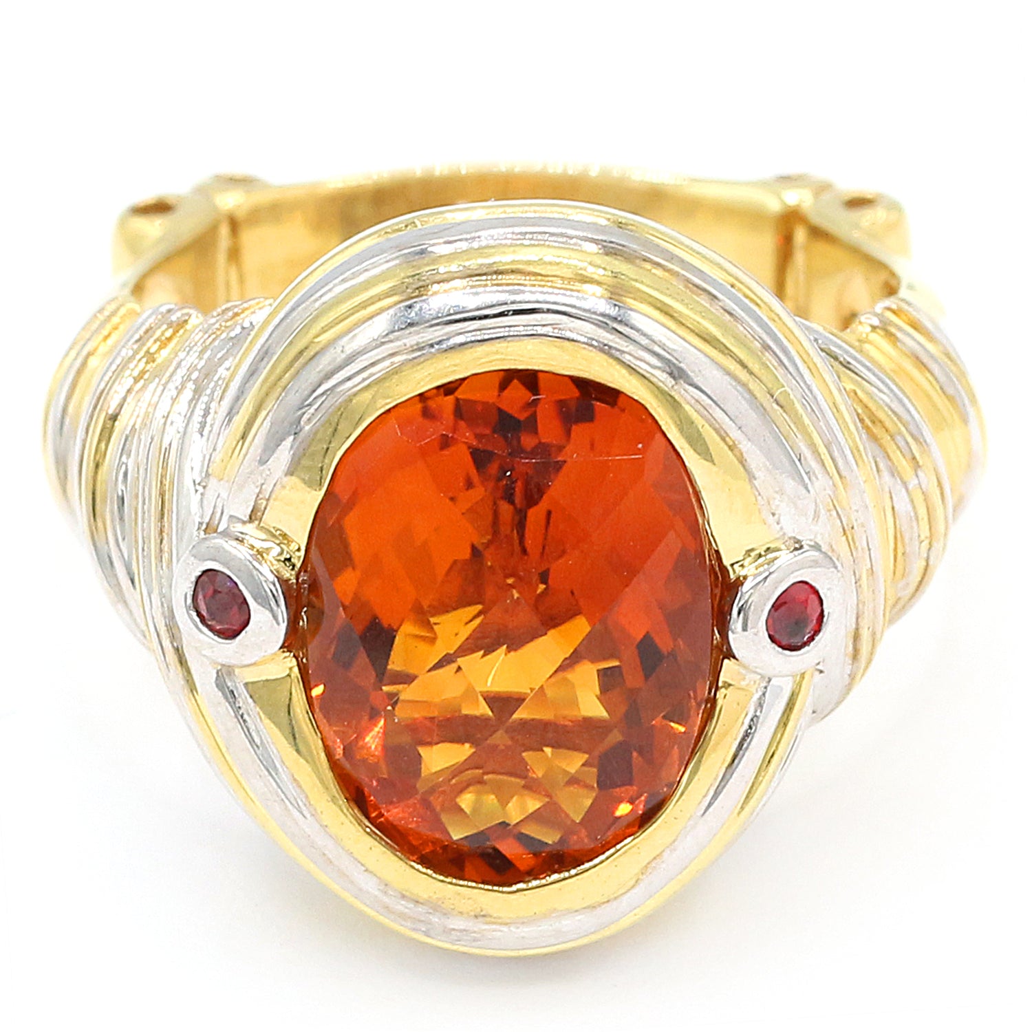 Gems en Vogue 5.08ctw Madeira Citrine & Orange Sapphire Ring