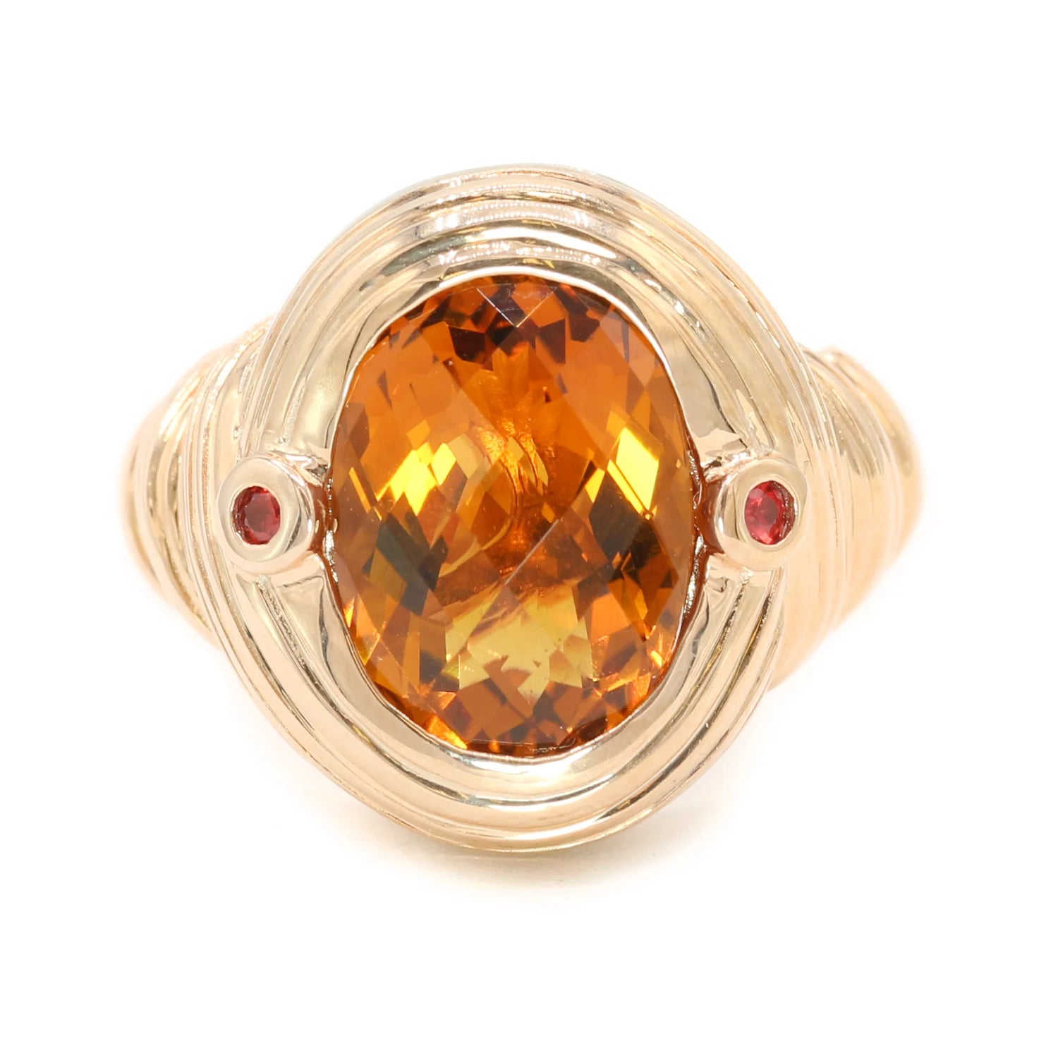 Gems en Vogue 5.08ctw Madeira Citrine & Orange Sapphire Ring