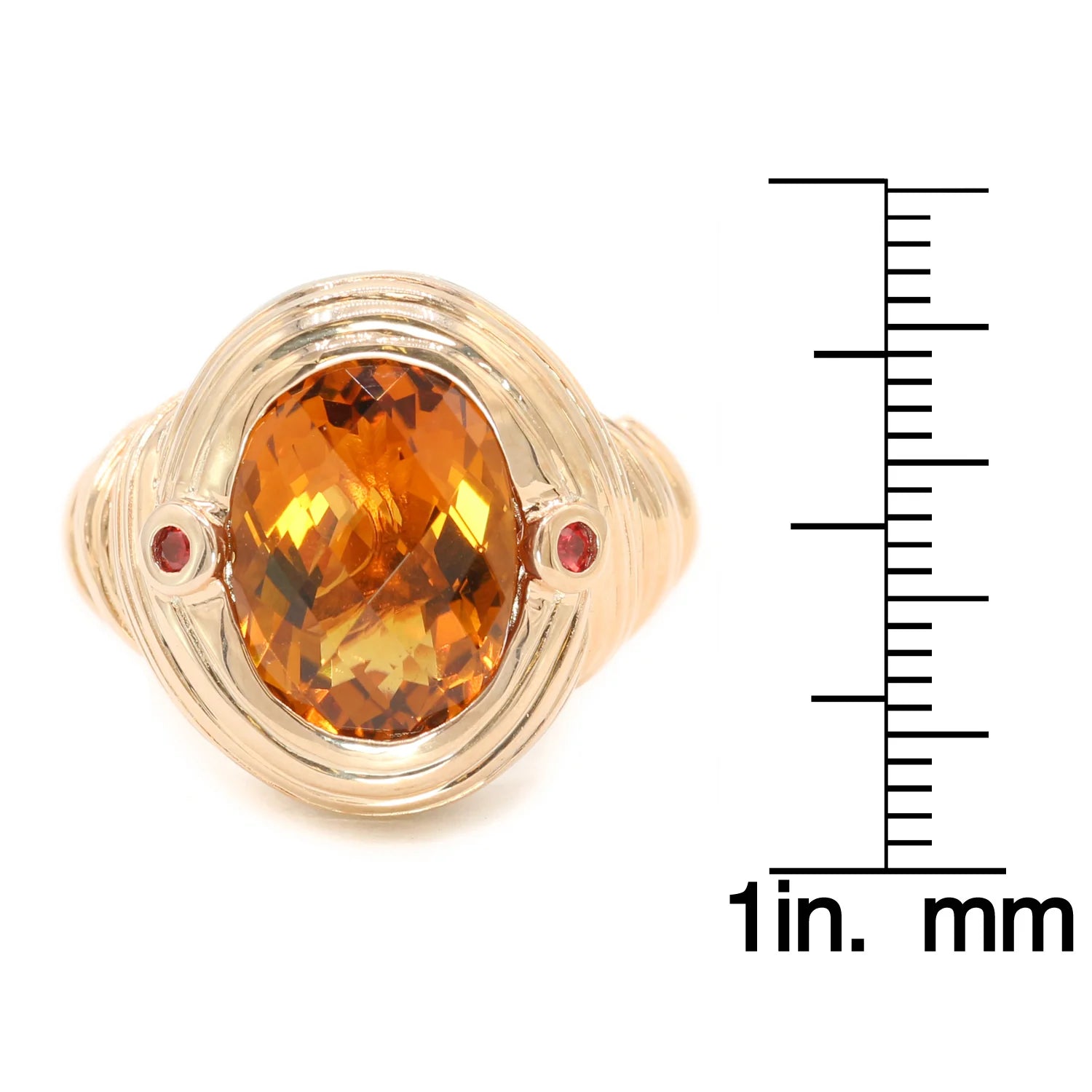 Gems en Vogue 5.08ctw Madeira Citrine & Orange Sapphire Ring