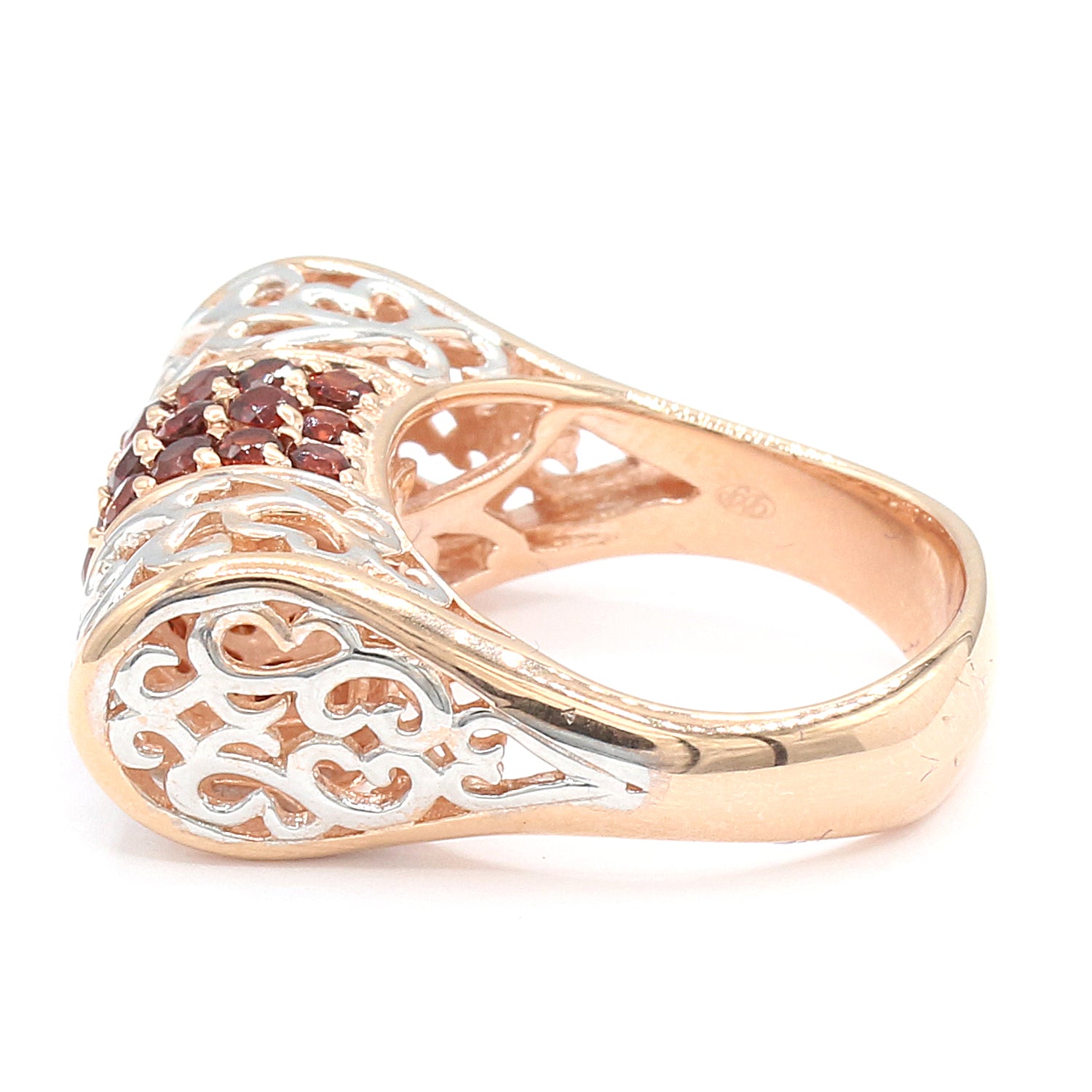 Gems en Vogue 1.50ctw Garnet Filigree Ring