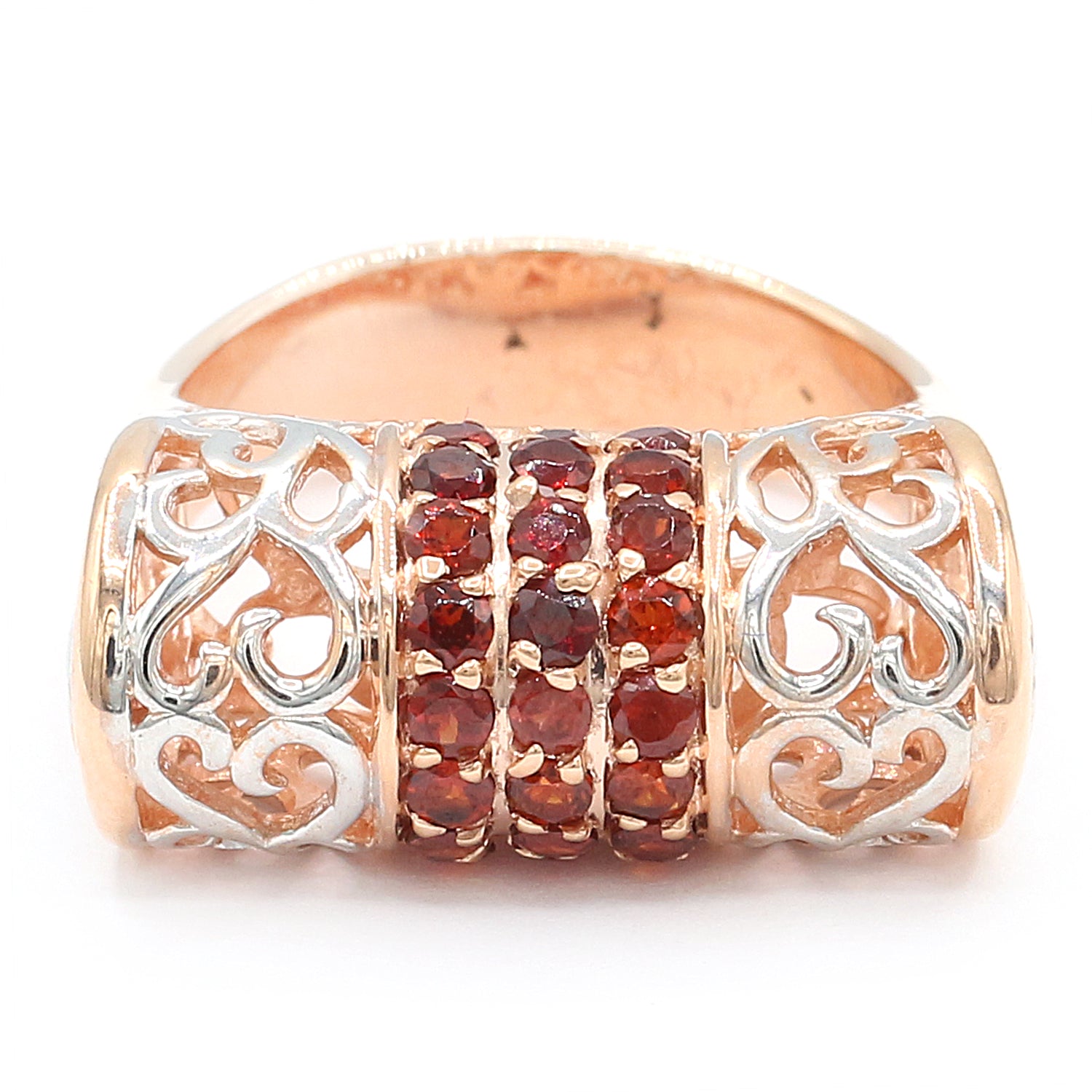 Gems en Vogue 1.50ctw Garnet Filigree Ring