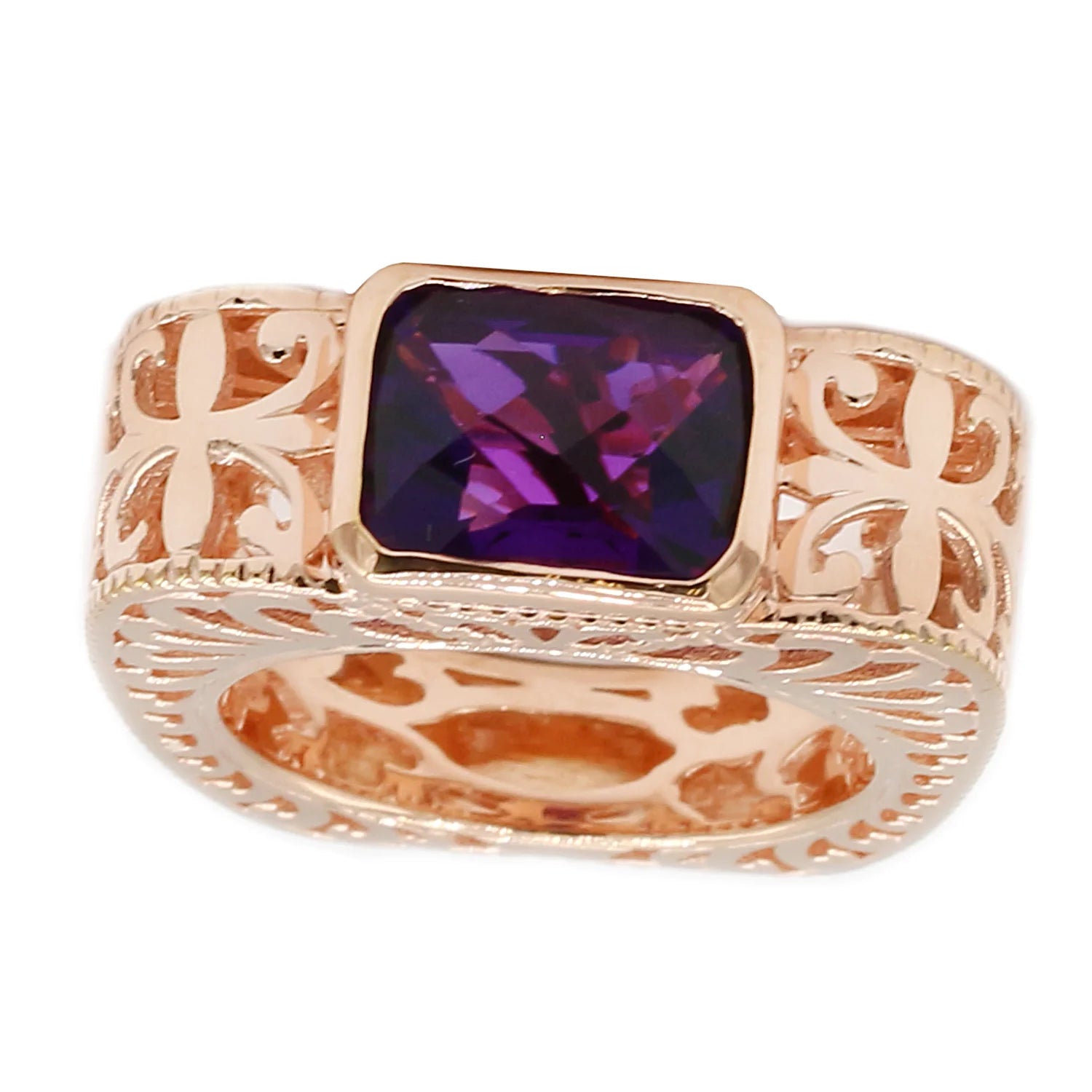 Gems en Vogue 3.15ctw Amethyst Band Ring CANNOT BE RESIZED