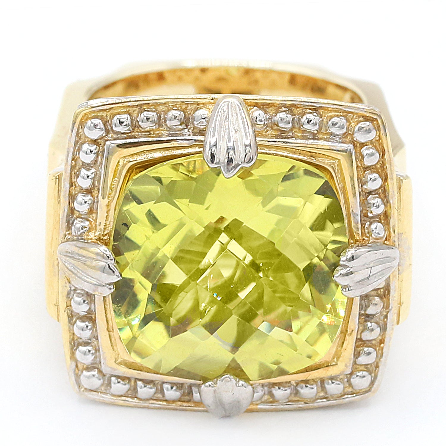 Gems en Vogue 11.06ctw Ouro Verde & Blue Zircon Ring