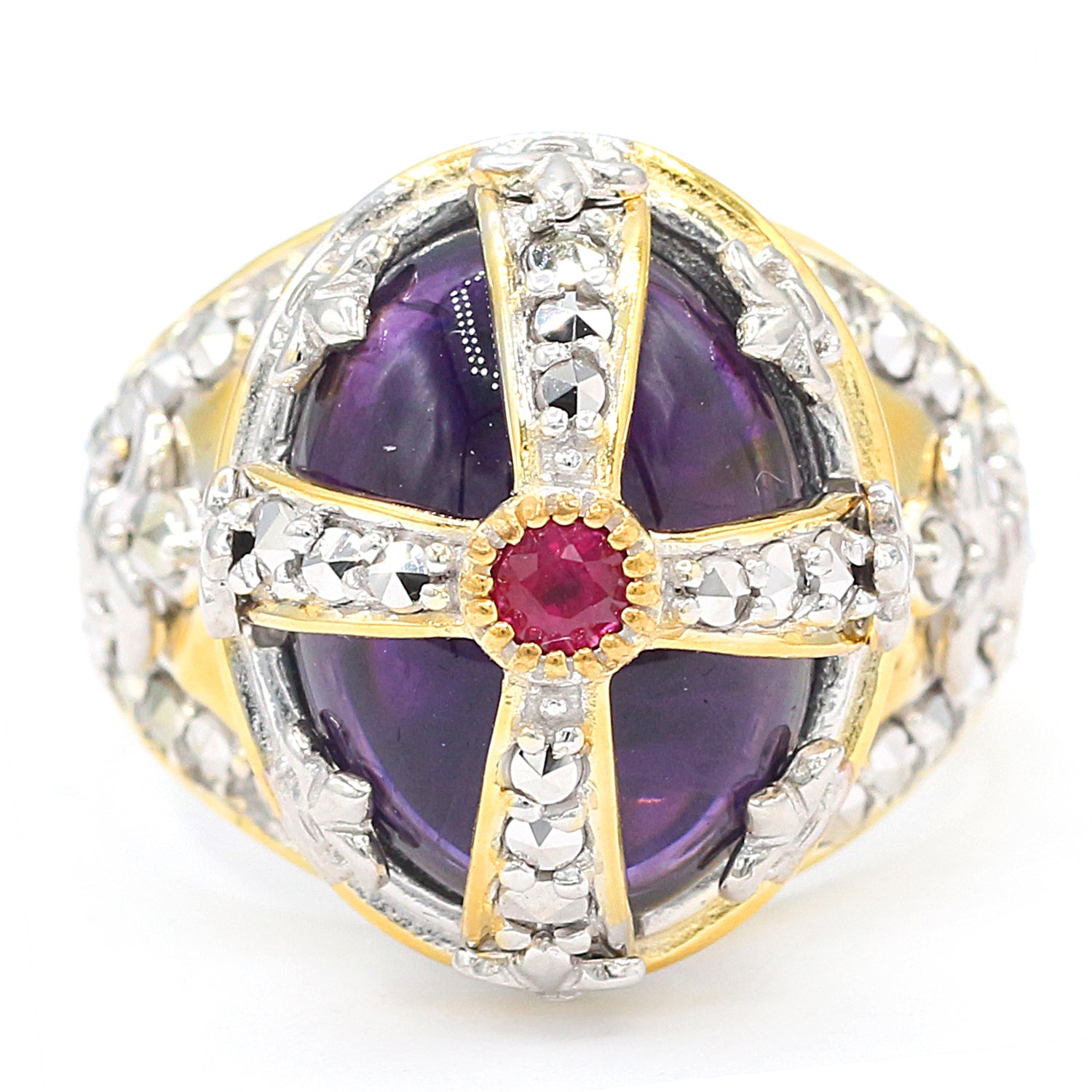 Gems en Vogue Amethyst & Multi Gemstones Ring