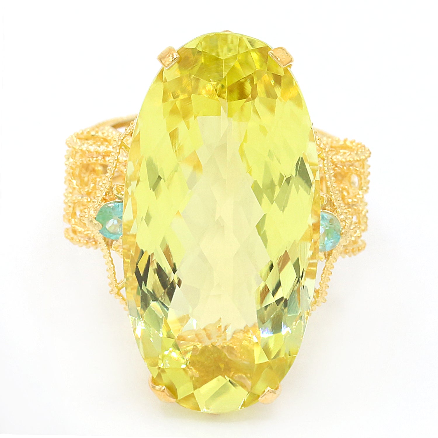 Maison De Gems 30.22ctw Ouro Verde & Gemstone Ring