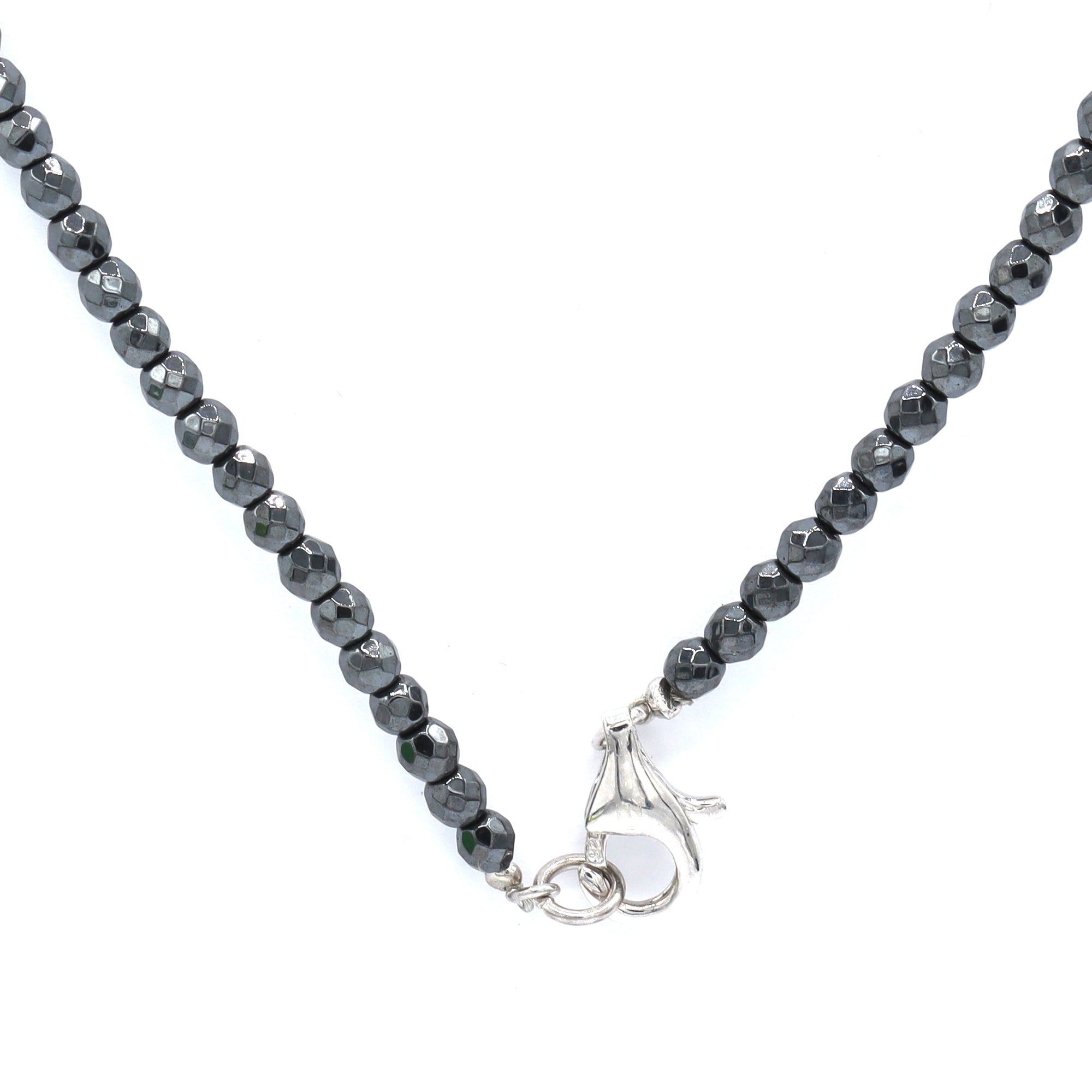 Gems en Vogue 24K Palladium Silver London Blue Topaz & Hematite Beads Cross Pendant