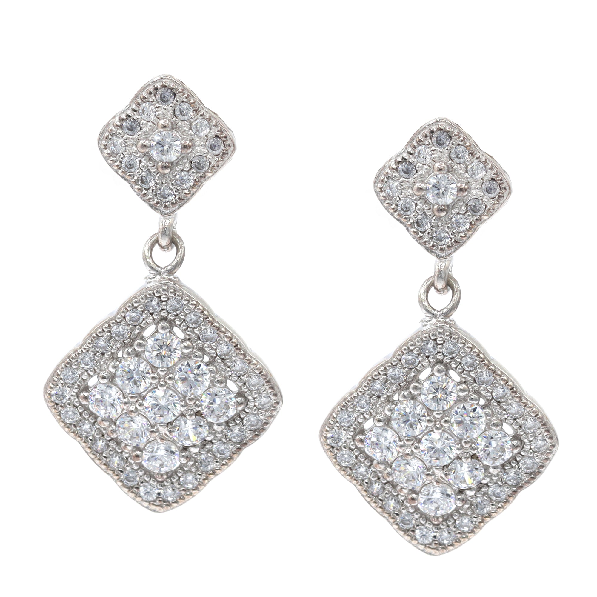 Signity Sterling Silver Cubic Zirconia Drop Earrings