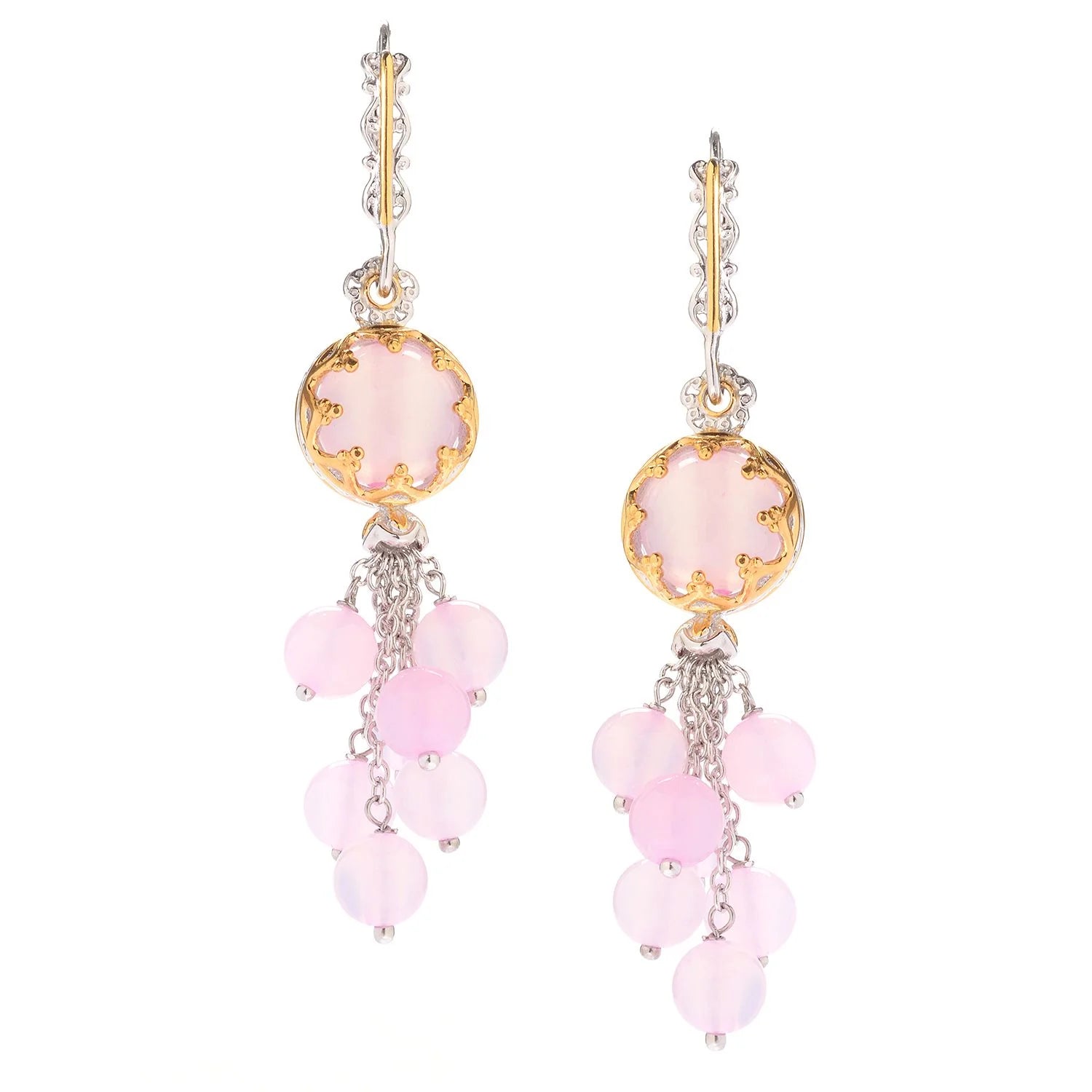 Gems en Vogue Pink Chalcedony Dangle Earrings