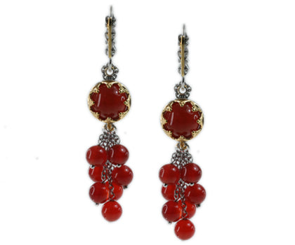 Gems en Vogue Red Chalcedony Dangle Earrings