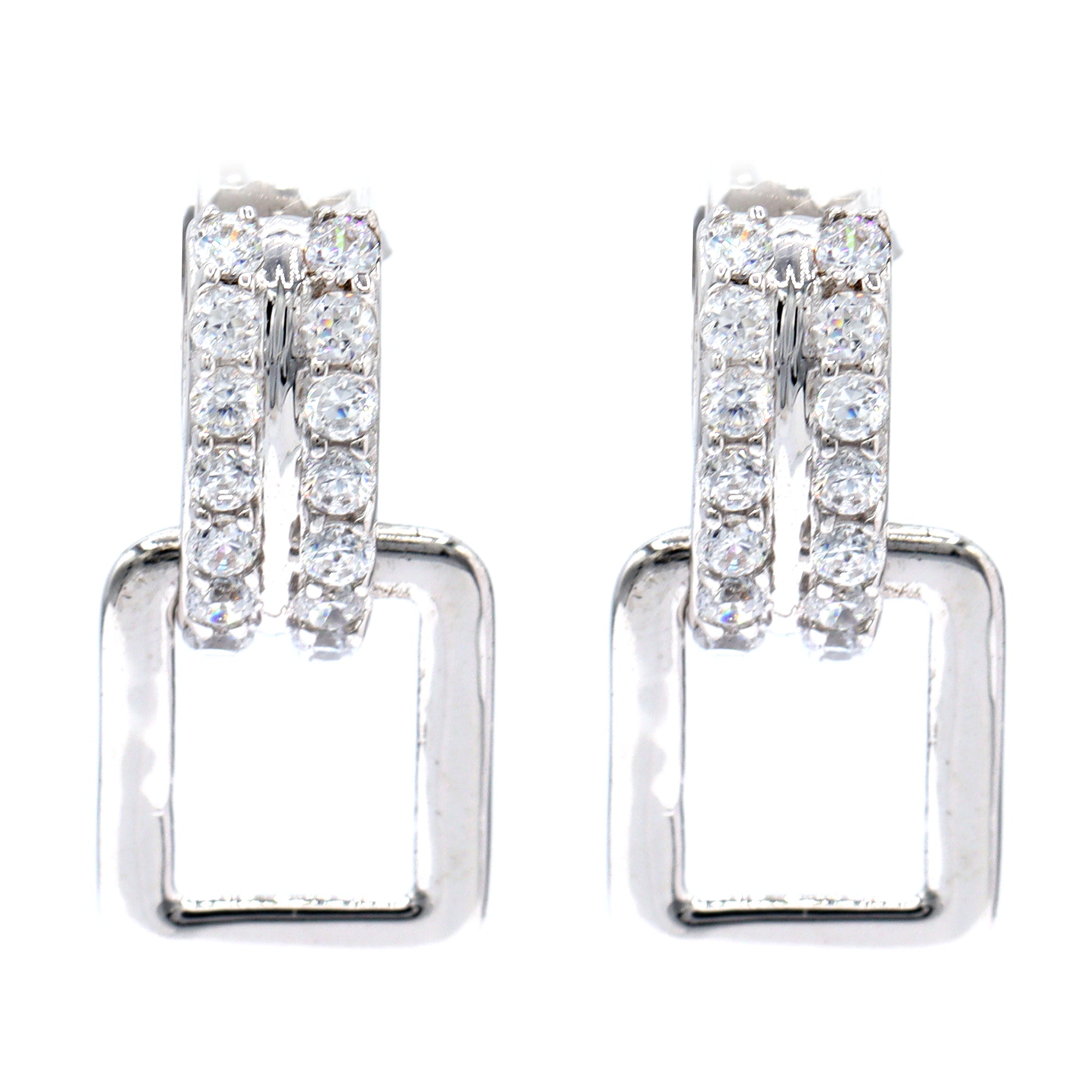 Signity Sterling Silver Cubic Zirconia Link Earrings