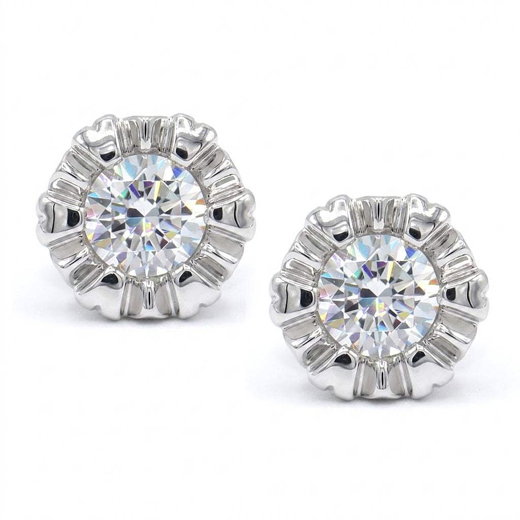 Signity Sterling Silver Cubic Zirconia Stud Earrings