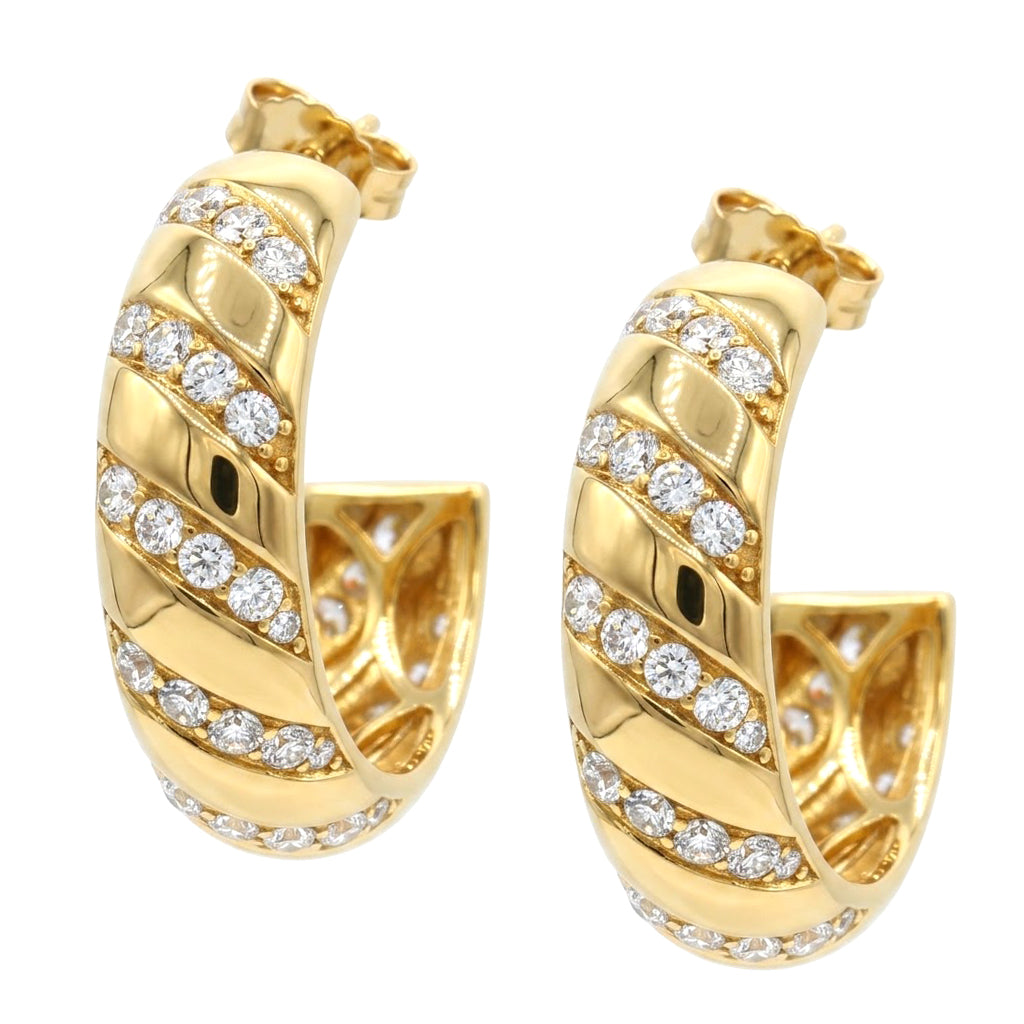 Signity Sterling Silver Cubic Zirconia Hoop Earrings