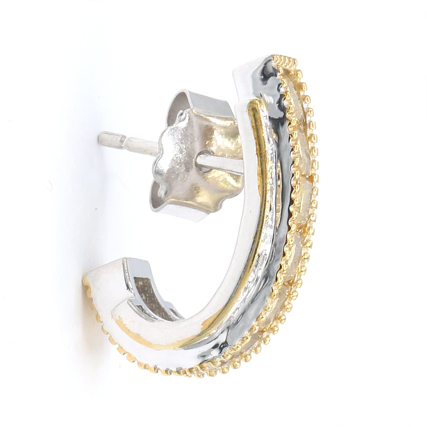 Gems en Vogue 2.24ctw Golden Citrine J-Hoop Earrings