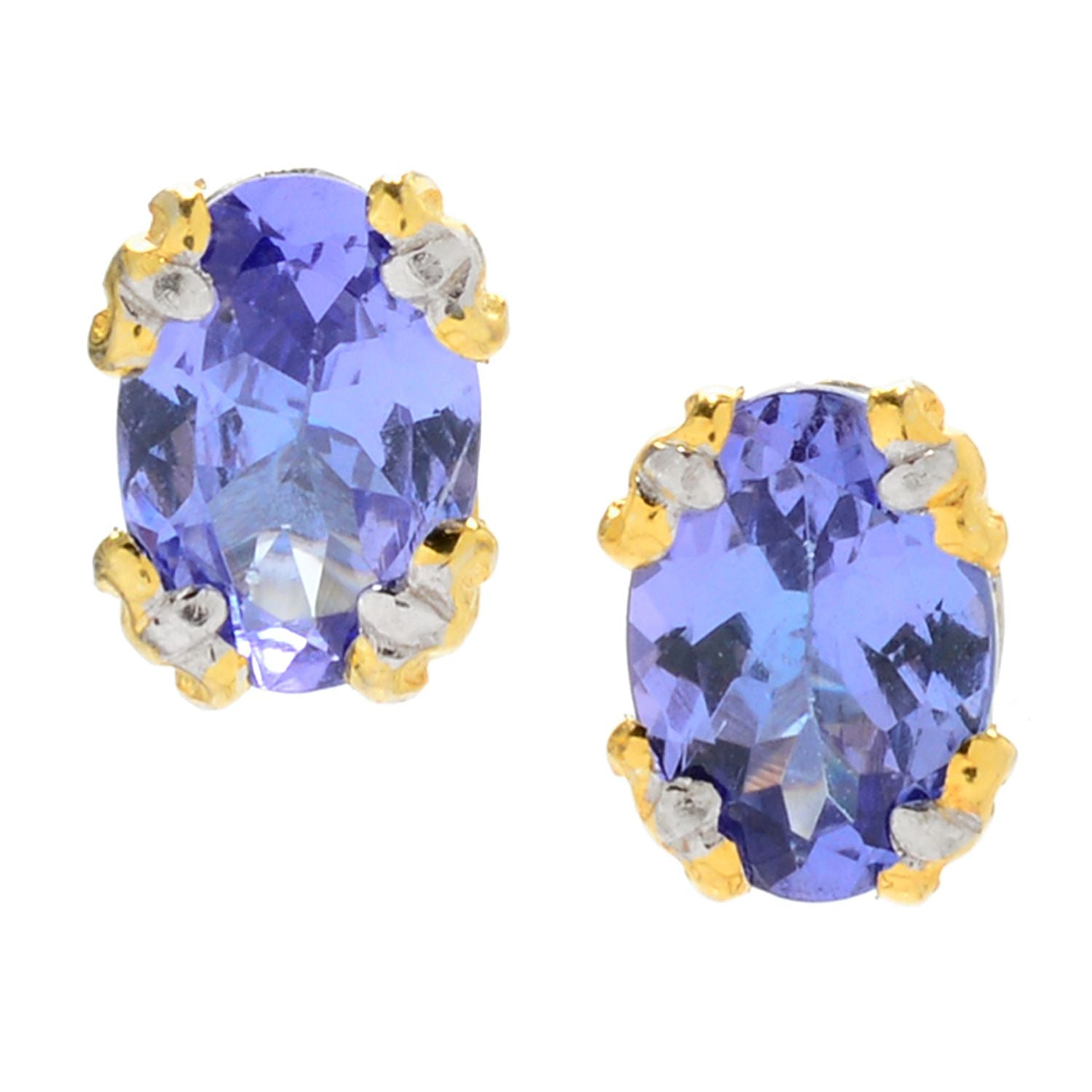 Gems en Vogue 2.98ctw Tanzanite Stud Earrings