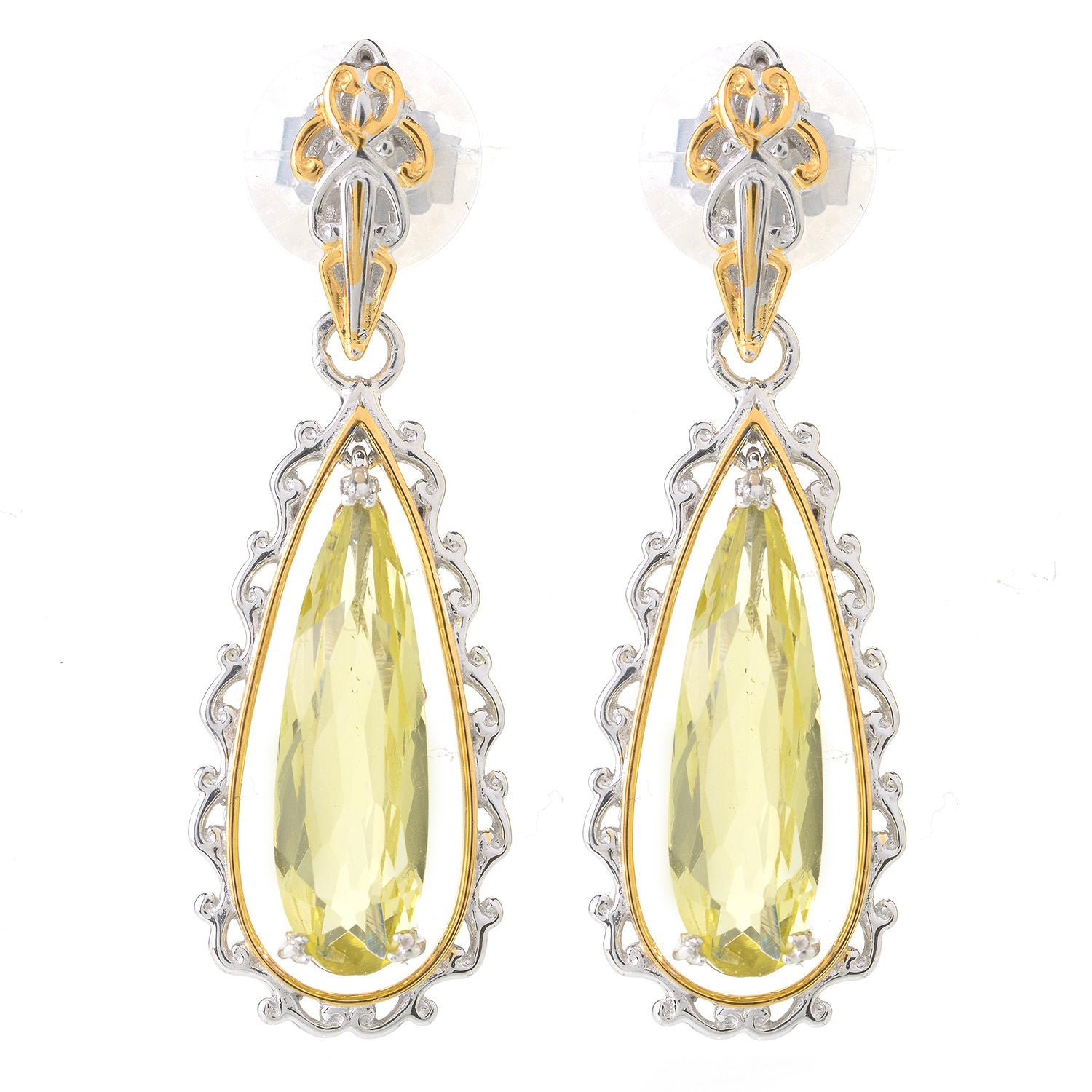 Gems en Vogue 10.05ctw Ouro Verde Drop Earrings