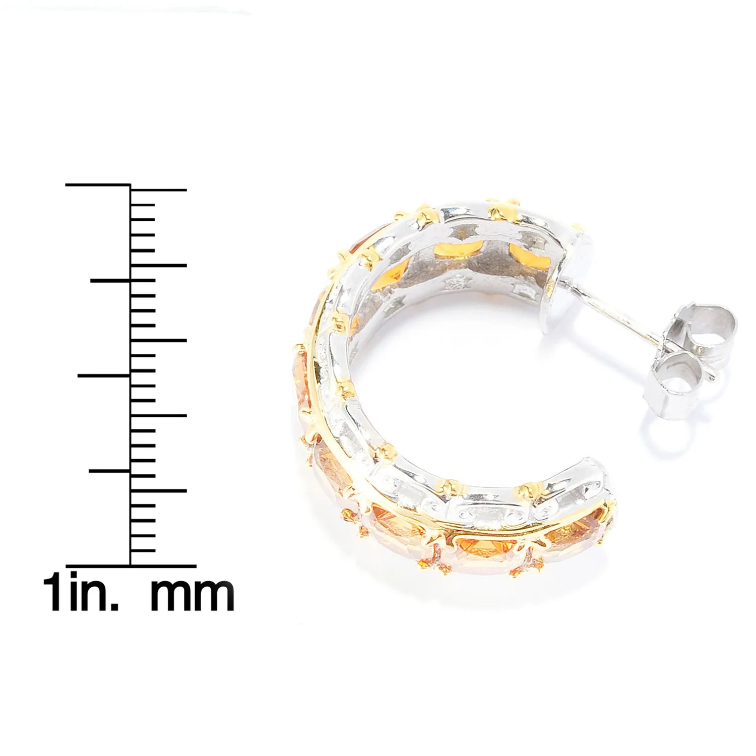 Gems en Vogue 8.10ctw Brazilian Canary Citrine Hoop Earrings