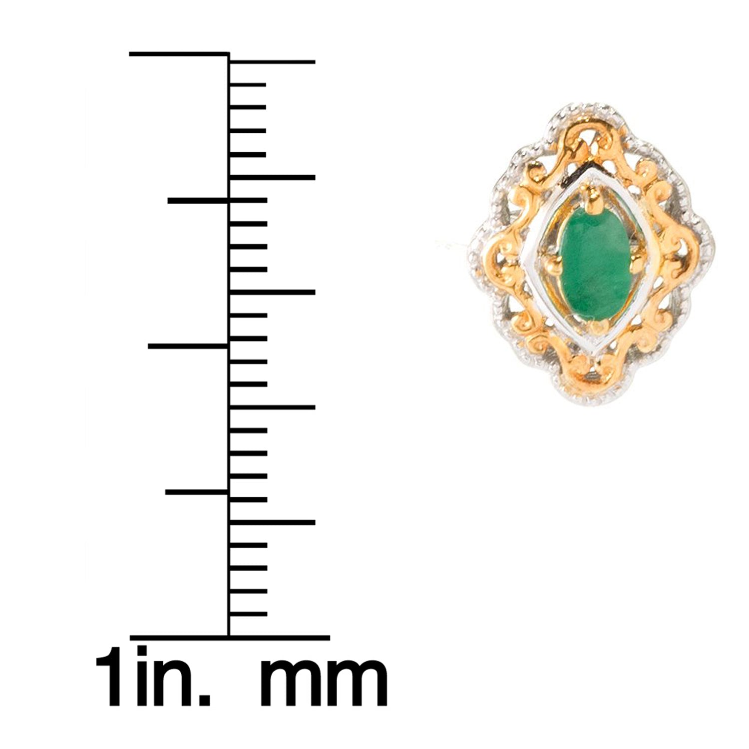 Gems en Vogue 0.38ctw Emerald Stud Earrings