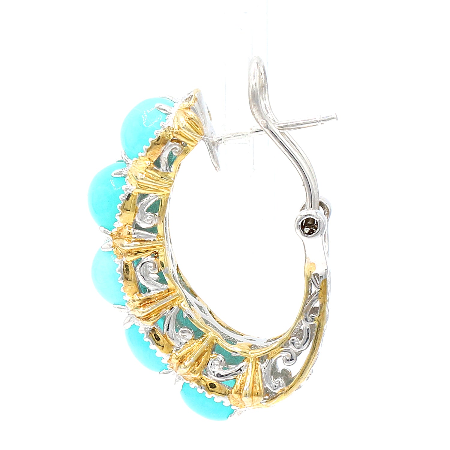 Gems en Vogue Amazonite Hoop Earrings