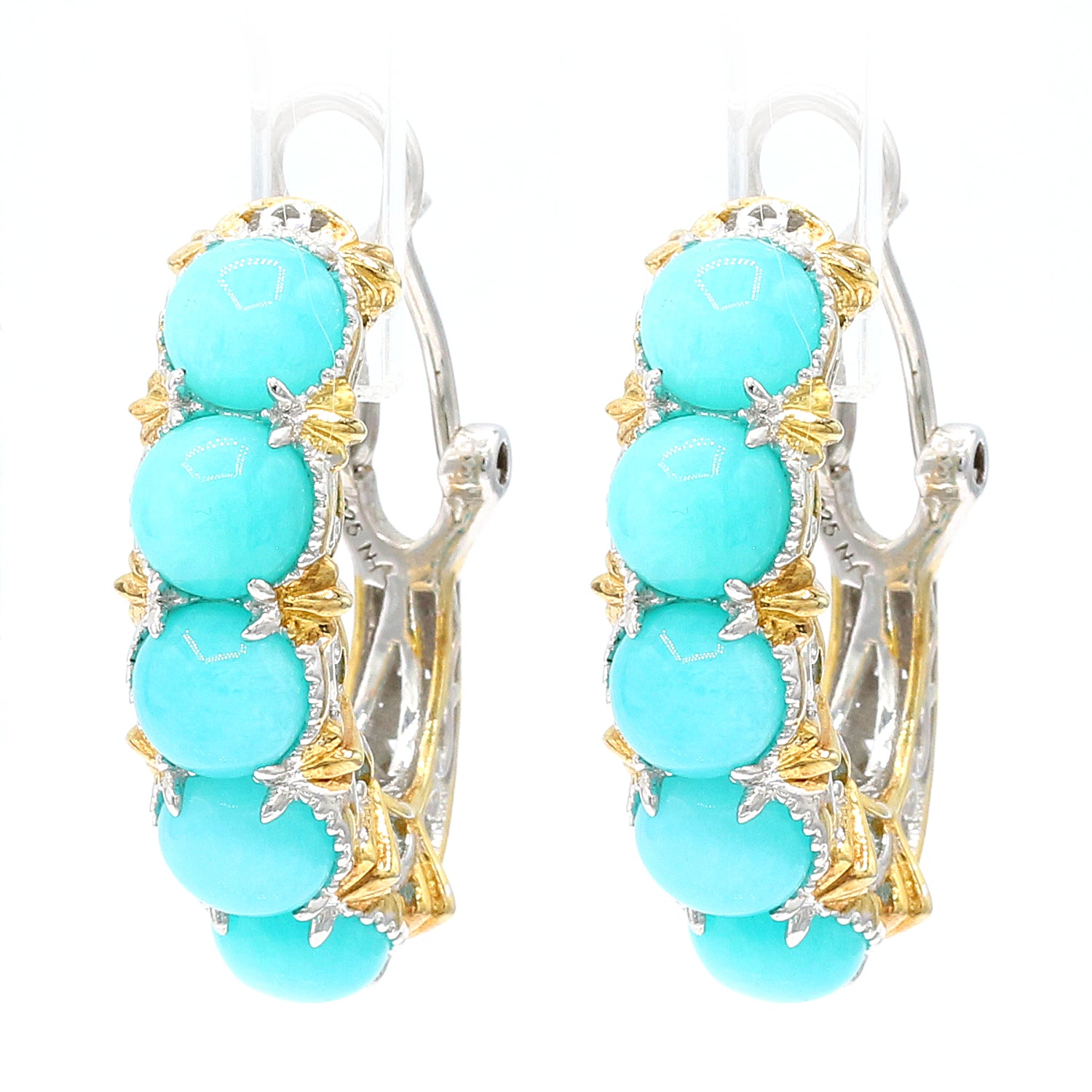 Gems en Vogue Amazonite Hoop Earrings