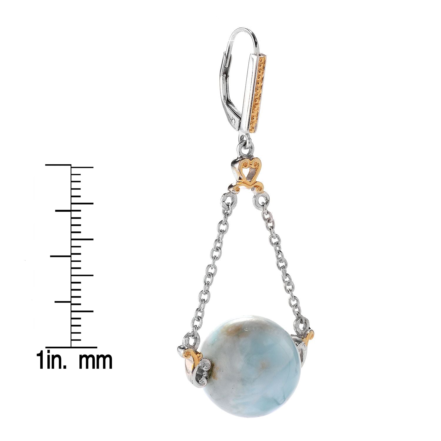 Gems en Vogue Larimar Bead Drop Earrings